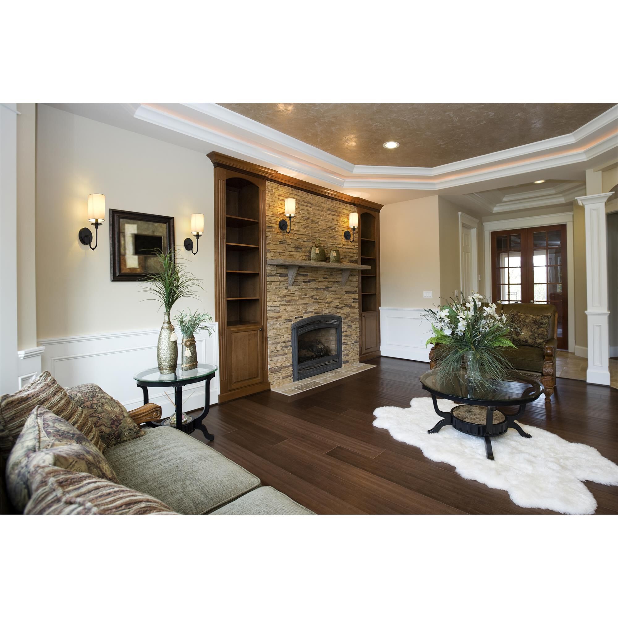 Shown in Matte Black finish and Fabric glass and Fabric shade