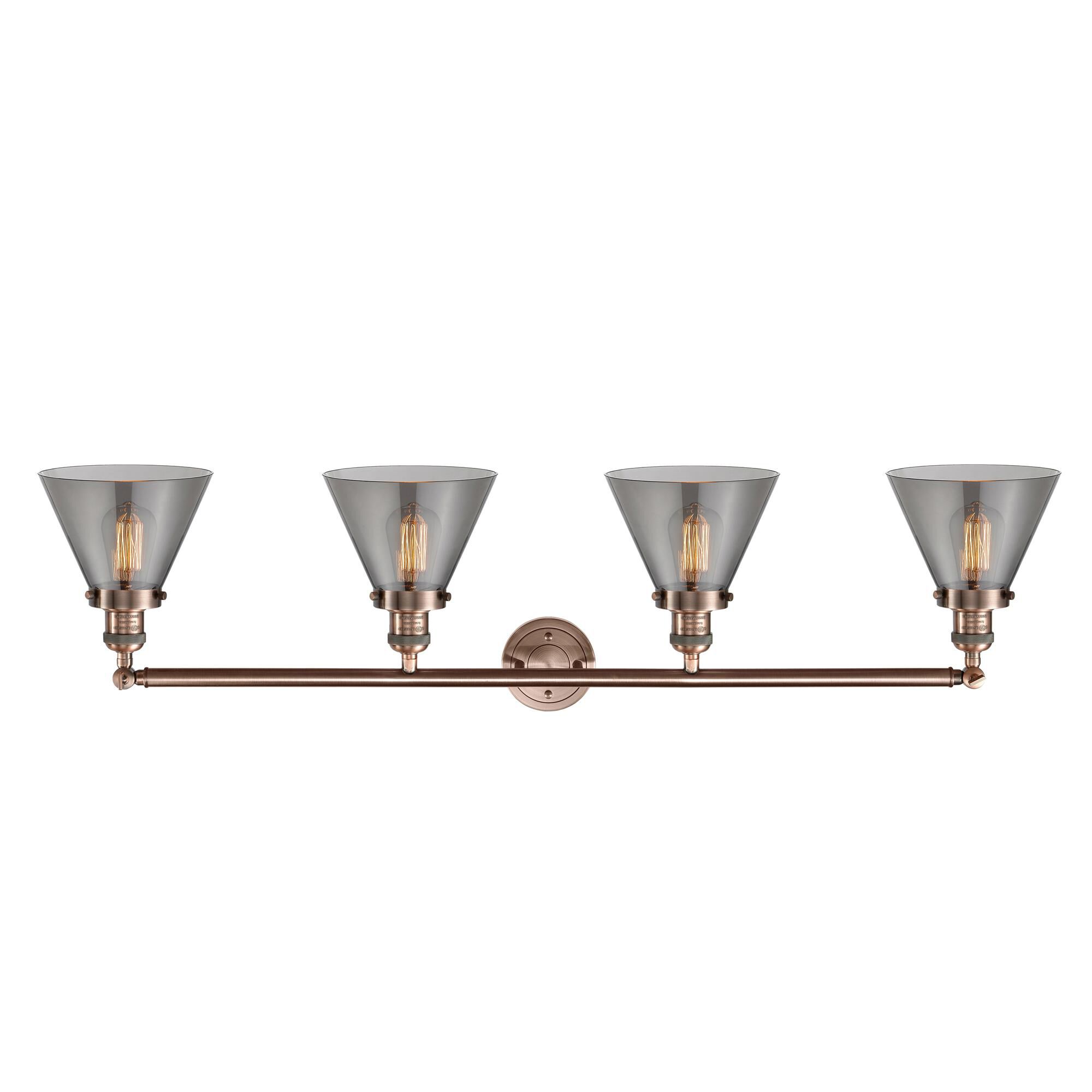 Shown in Antique Copper finish and Smoked glass
