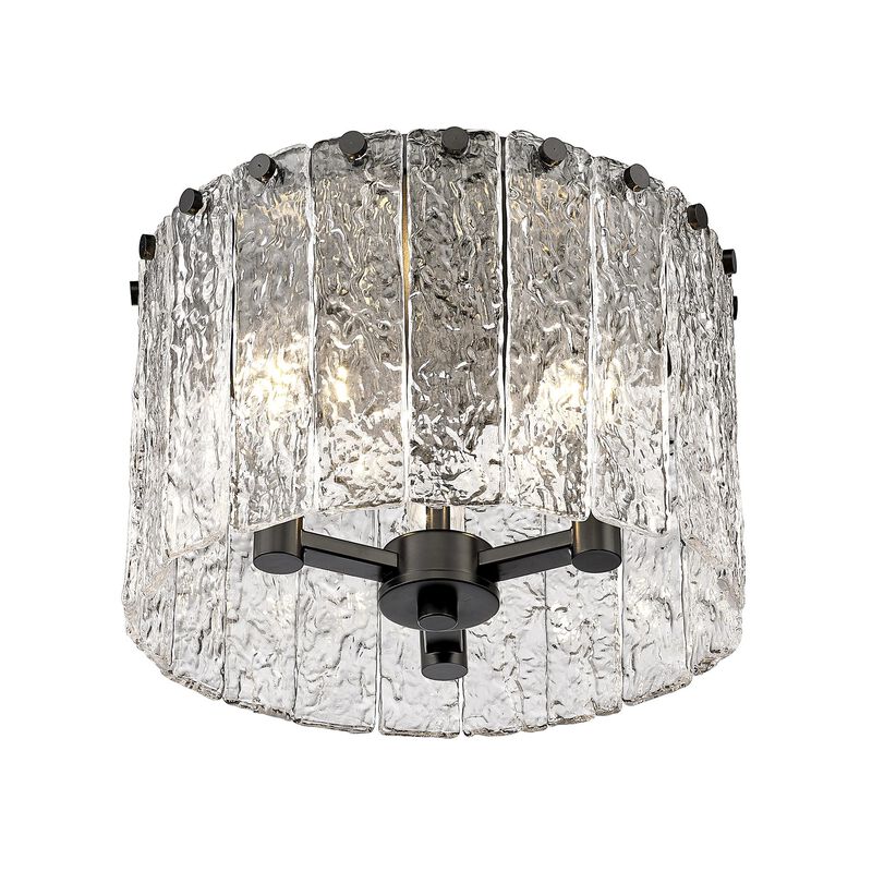 Glacier 12 Inch 3 Light Flush Mount by Z-Lite