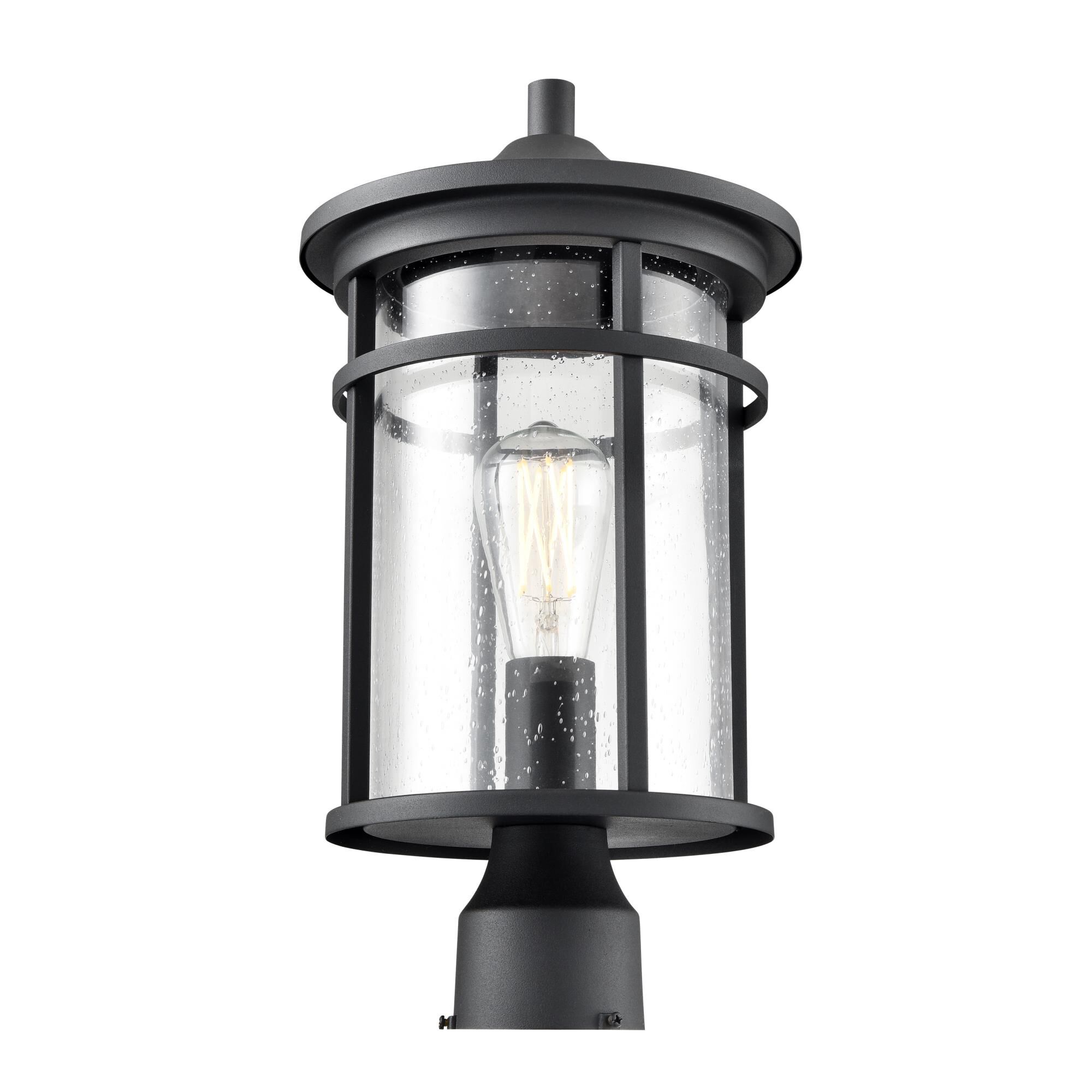 Shown in Textured Black finish and Clear Seeded glass