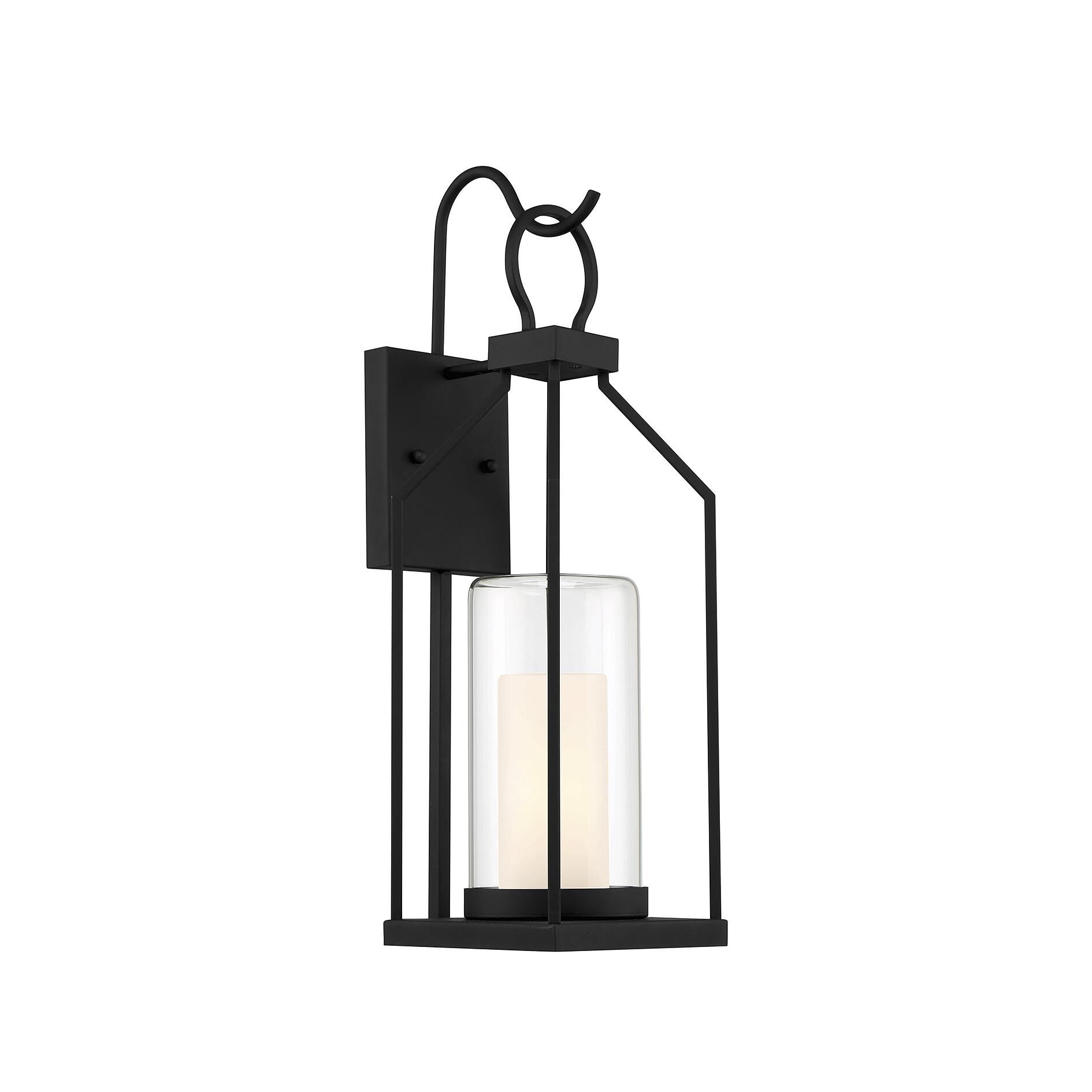 Shown in Matte Black finish and Clear Outer , White Opal Chimney glass and Glass shade