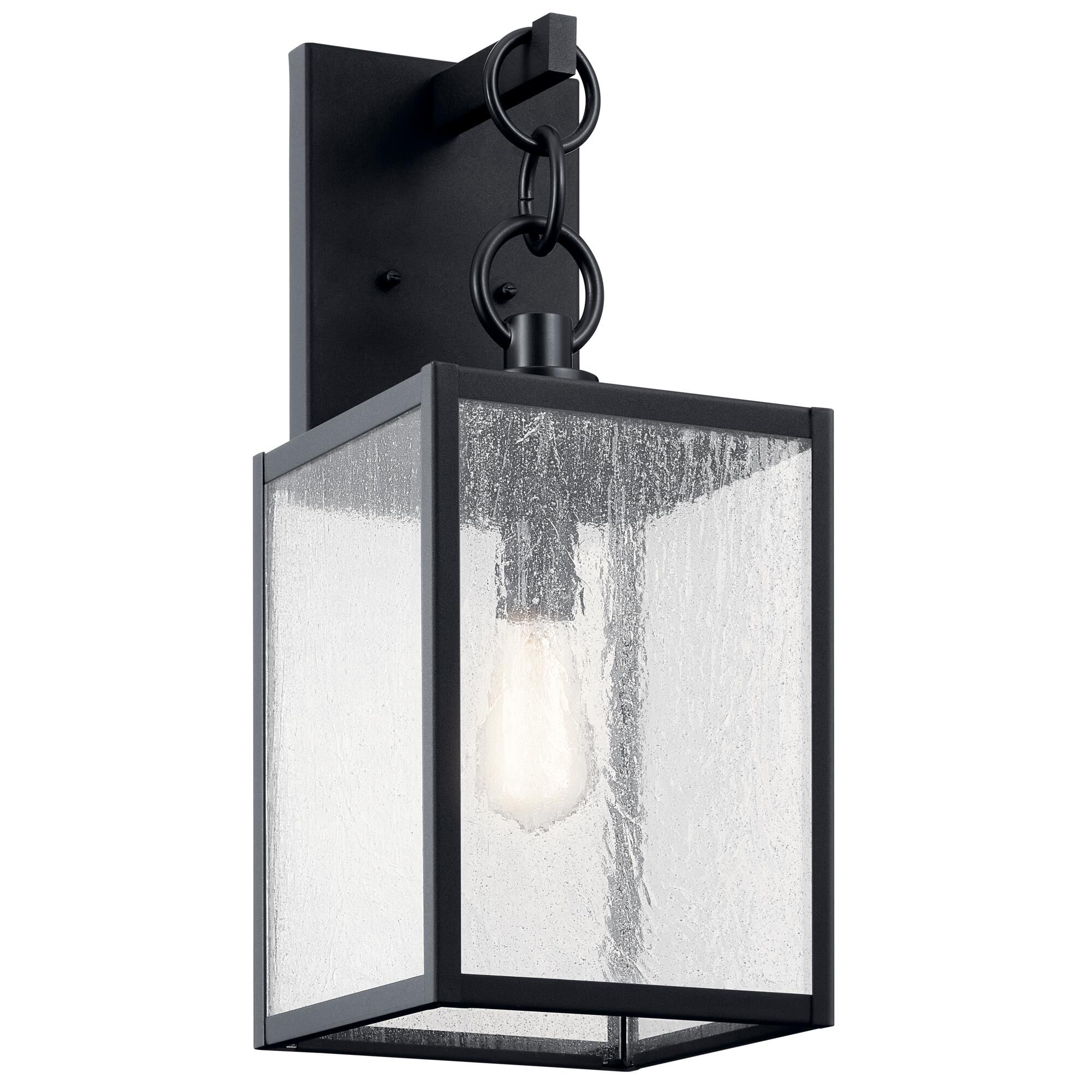 Shown in Black Textured finish and Clear Seeded glass
