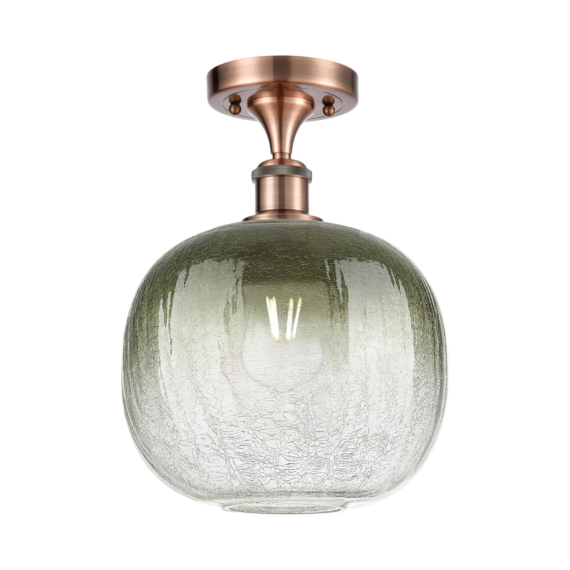 Shown in Antique Copper finish and Slate glass