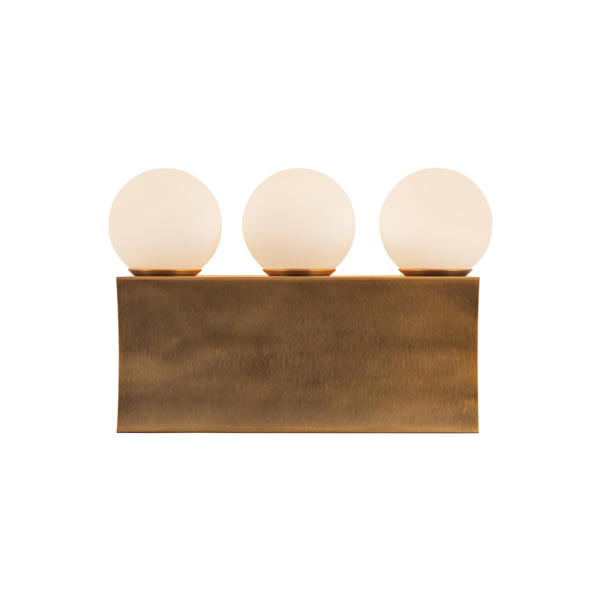 Shown in Vintage Brass finish and Opal glass