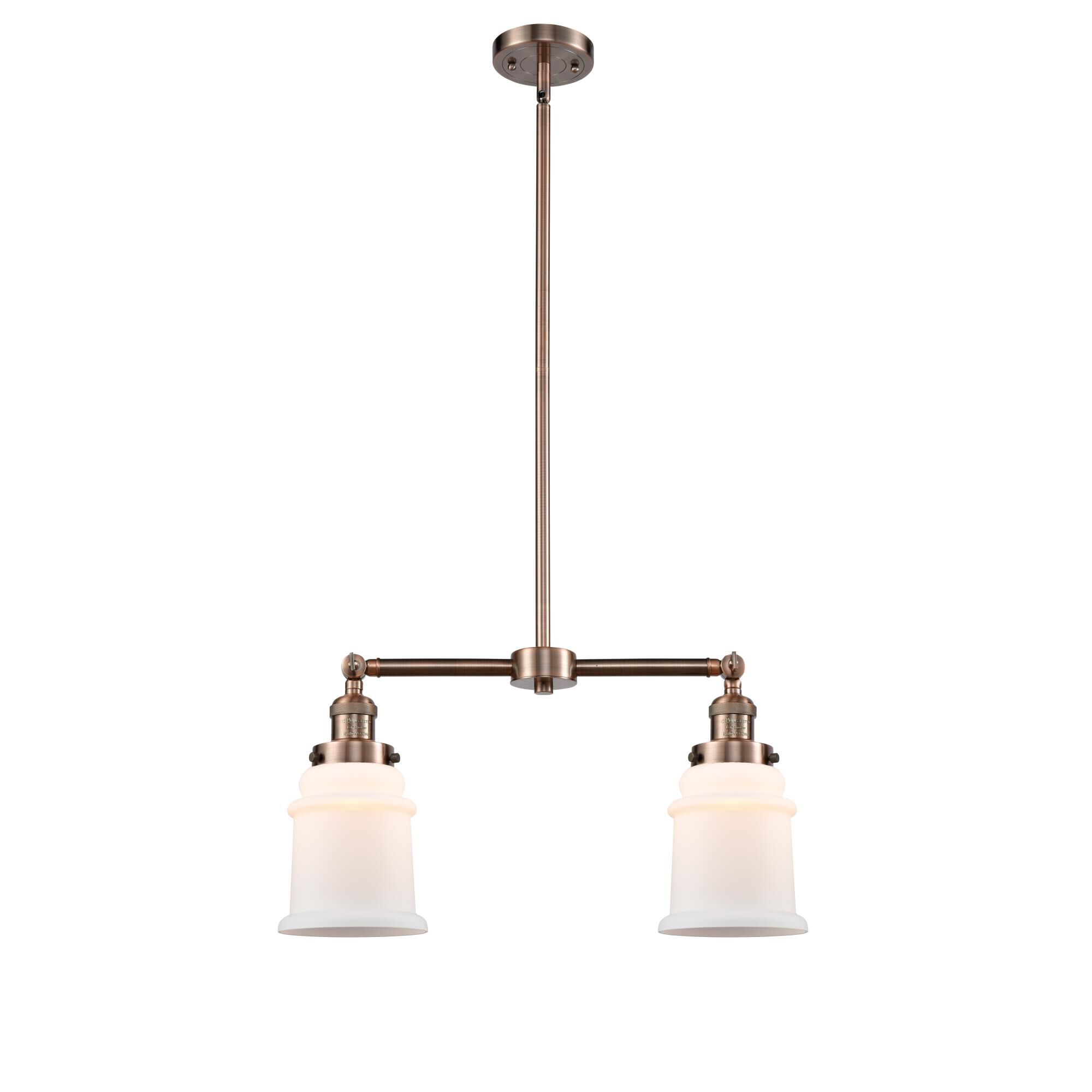 Shown in Antique Copper finish and Matte White - Bell glass