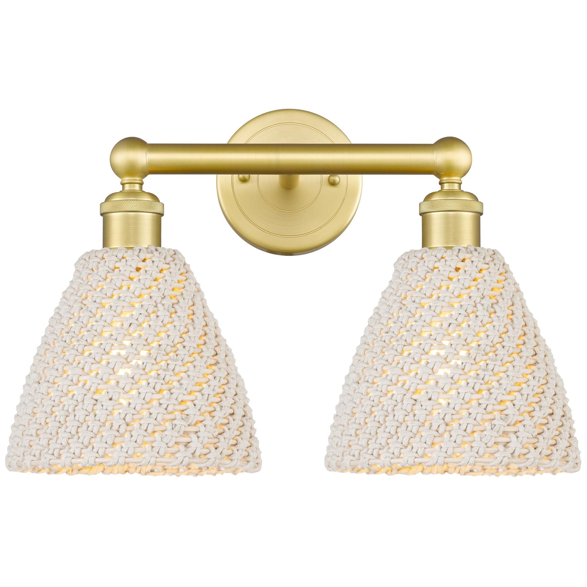 Shown in Satin Gold finish and Natural shade