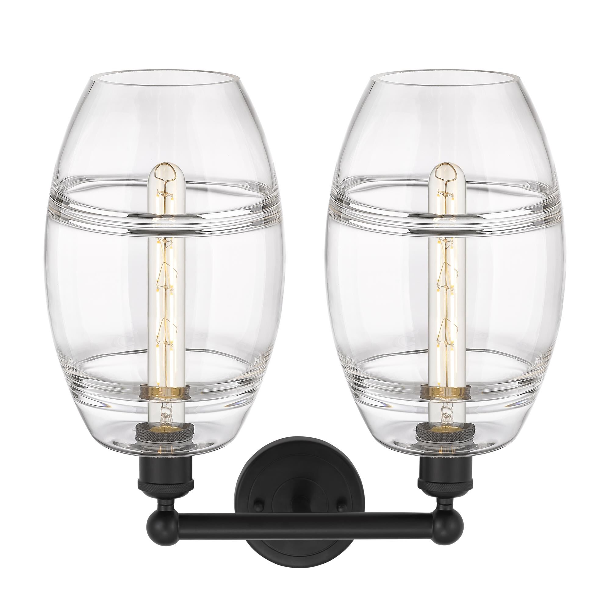 Shown in Matte Black finish and Clear glass