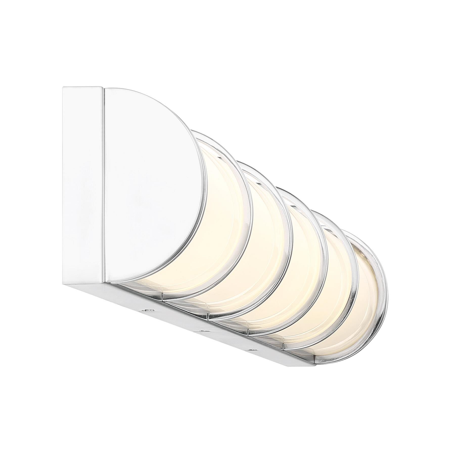 Shown in Chrome finish and White Etched glass