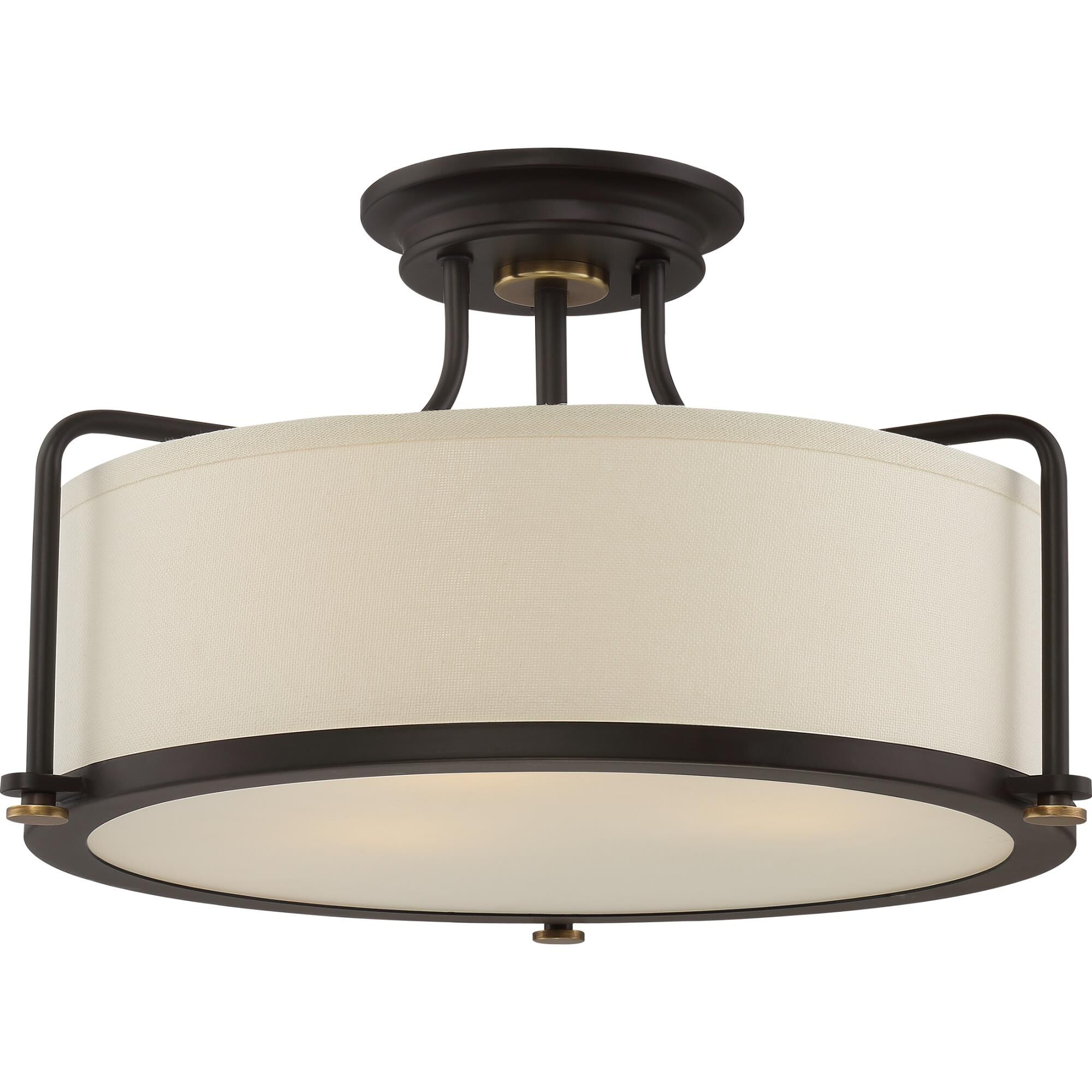 Calvary 17 Inch 3 Light Semi Flush Mount by Quoizel