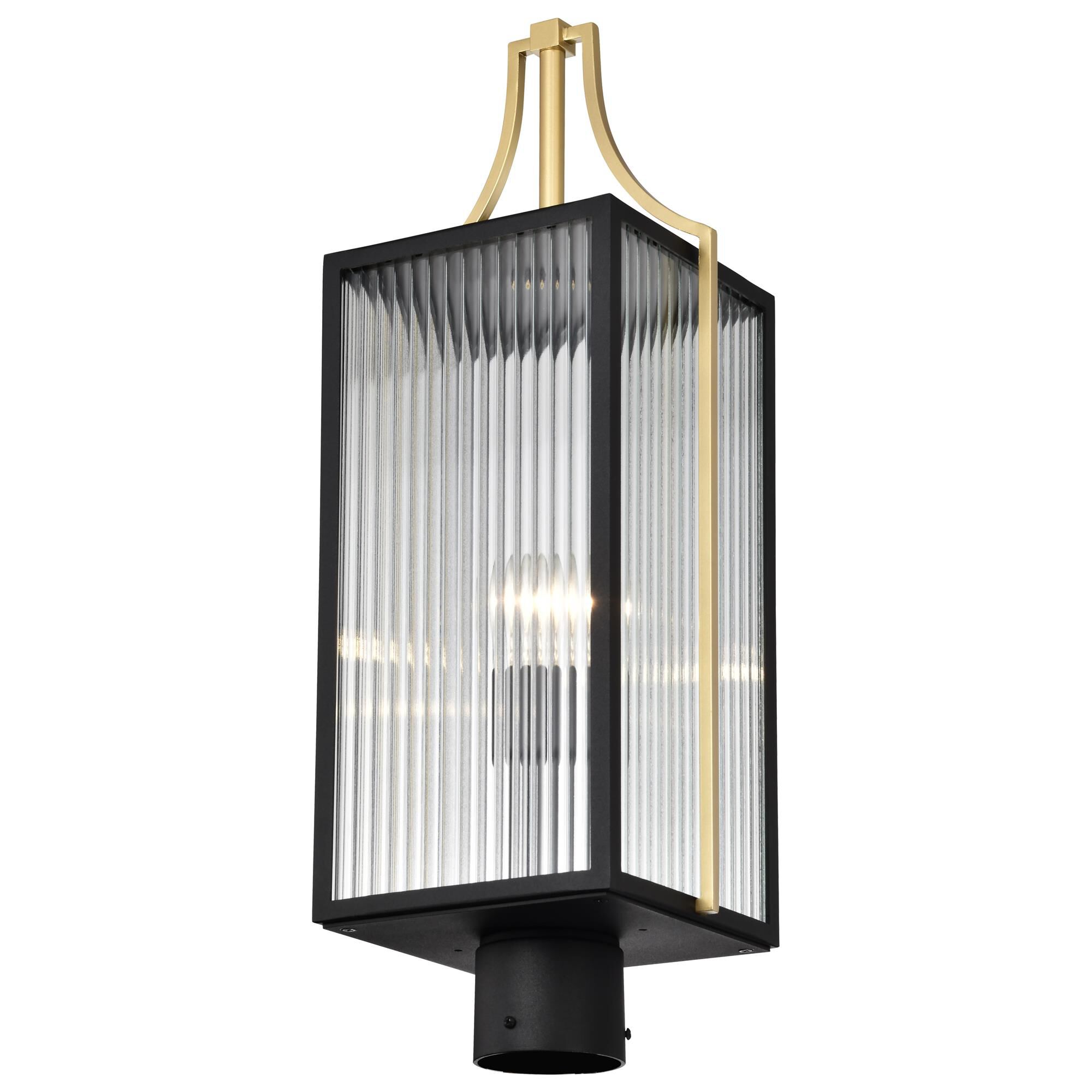 Shown in Black and Gold finish and Clear glass