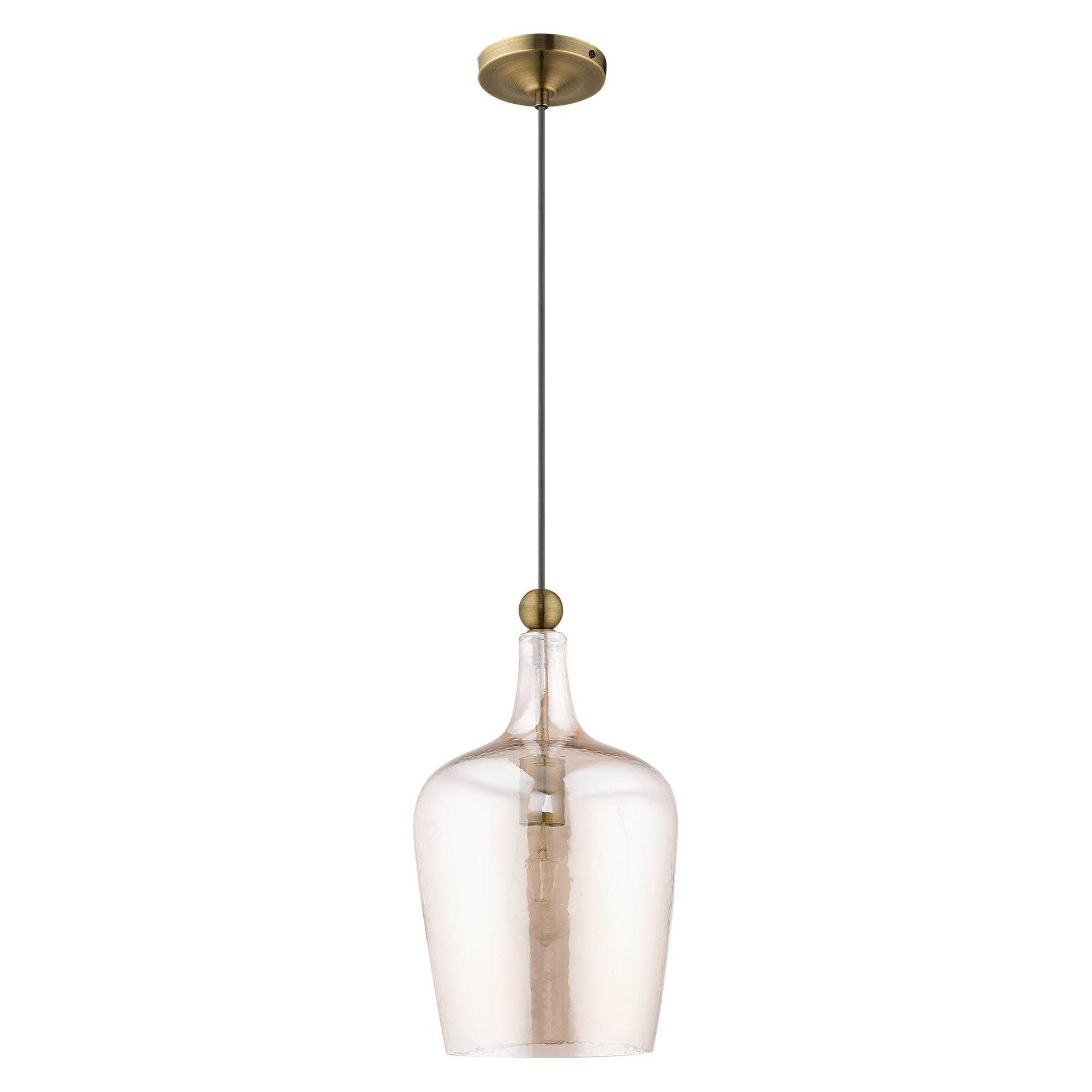 Shown in Antique Brass finish and Champagne glass