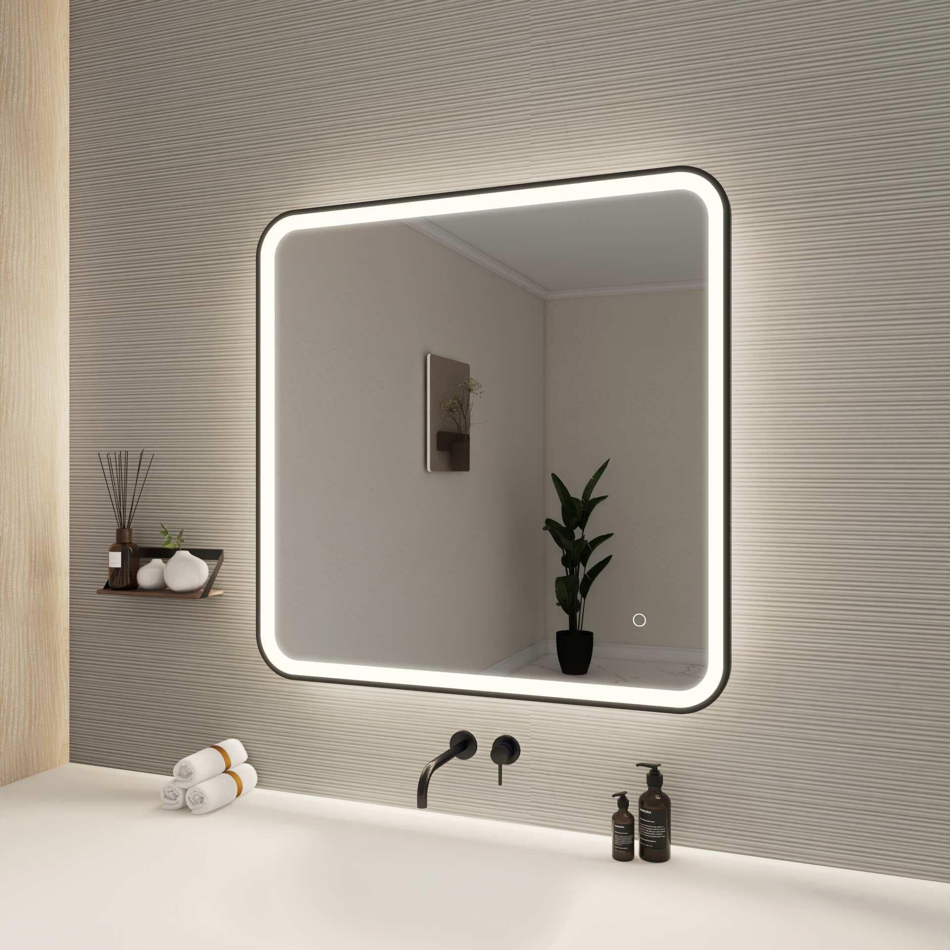 Harmoni 33 Inch Round LED Lighted Mirror by Elegant Decor