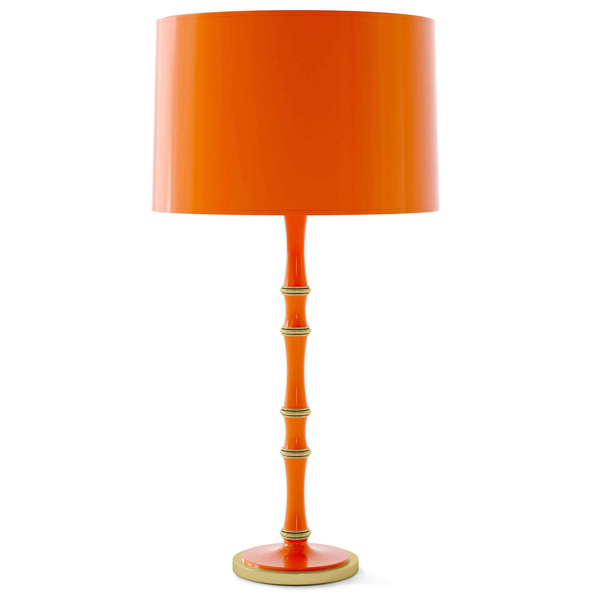 Shown in Pumpkin finish and Pumpkin and Orange shade and Modern Brass accent