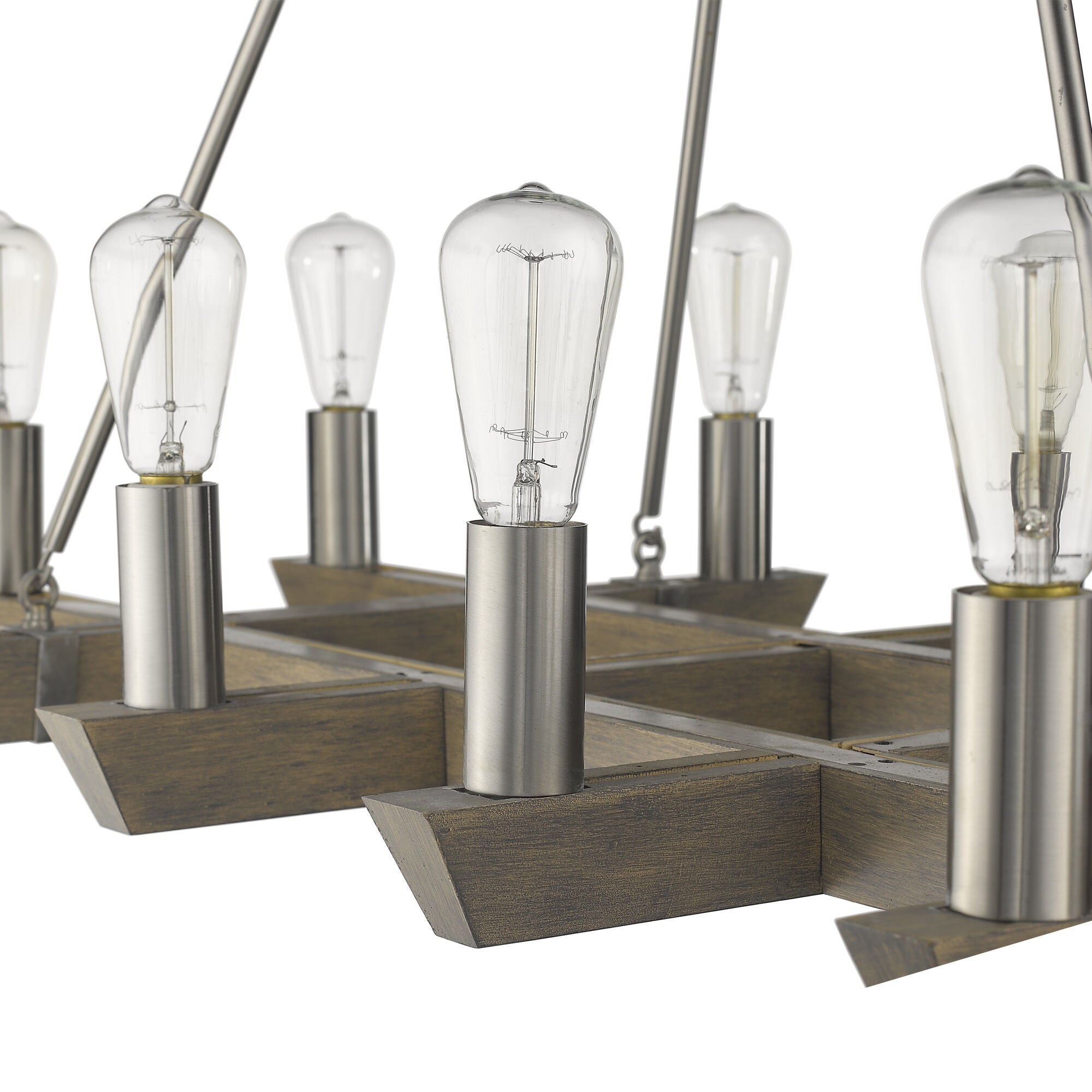 Shown in Satin Nickel finish and -- glass and -- shade