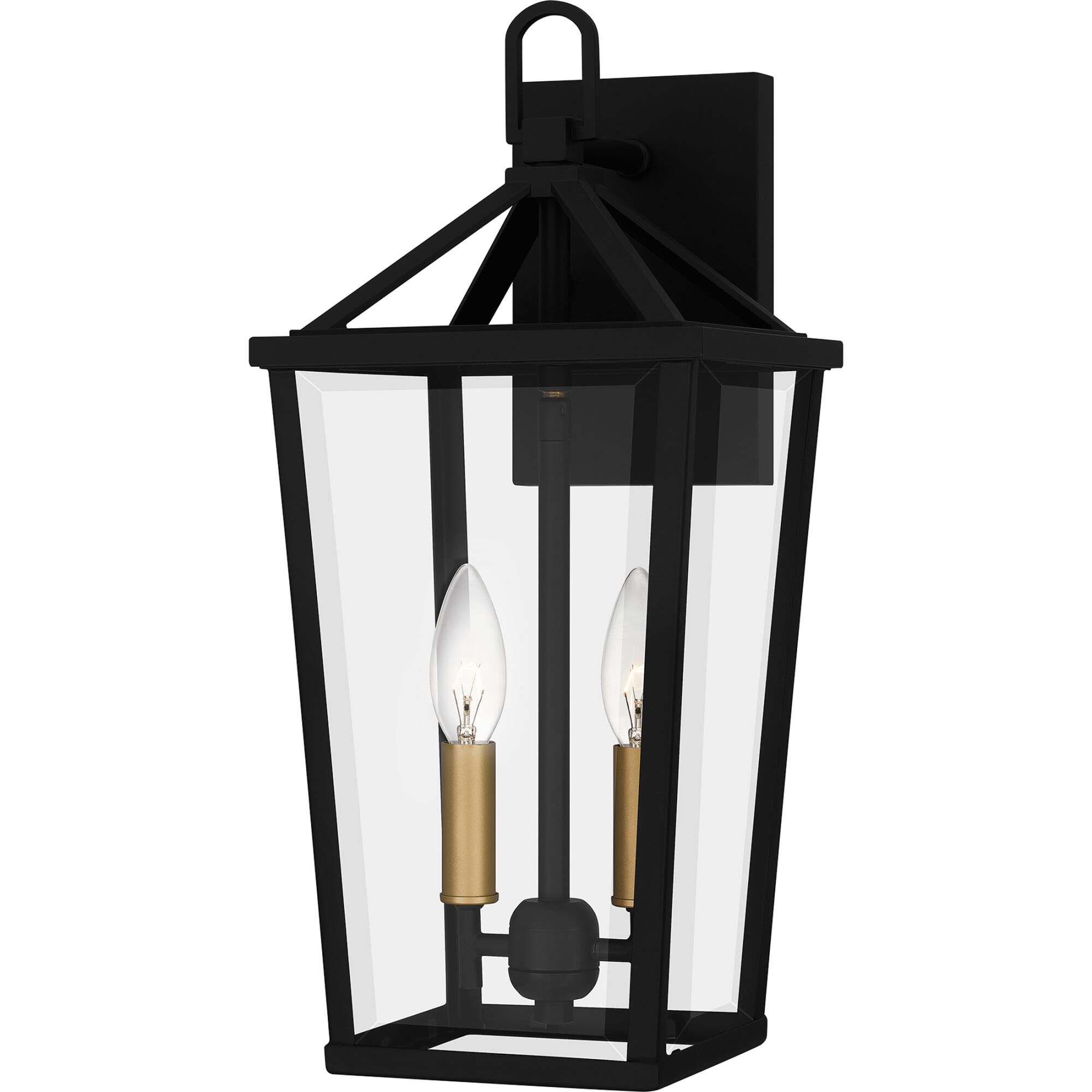 Shown in Matte Black finish and Clear Beveled Glass shade