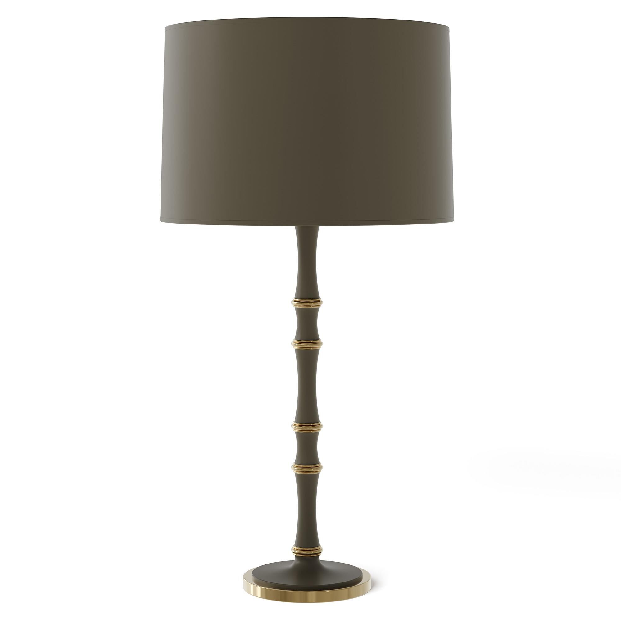 Shown in Matte Smokey finish and Celadon shade and Modern Brass  accent