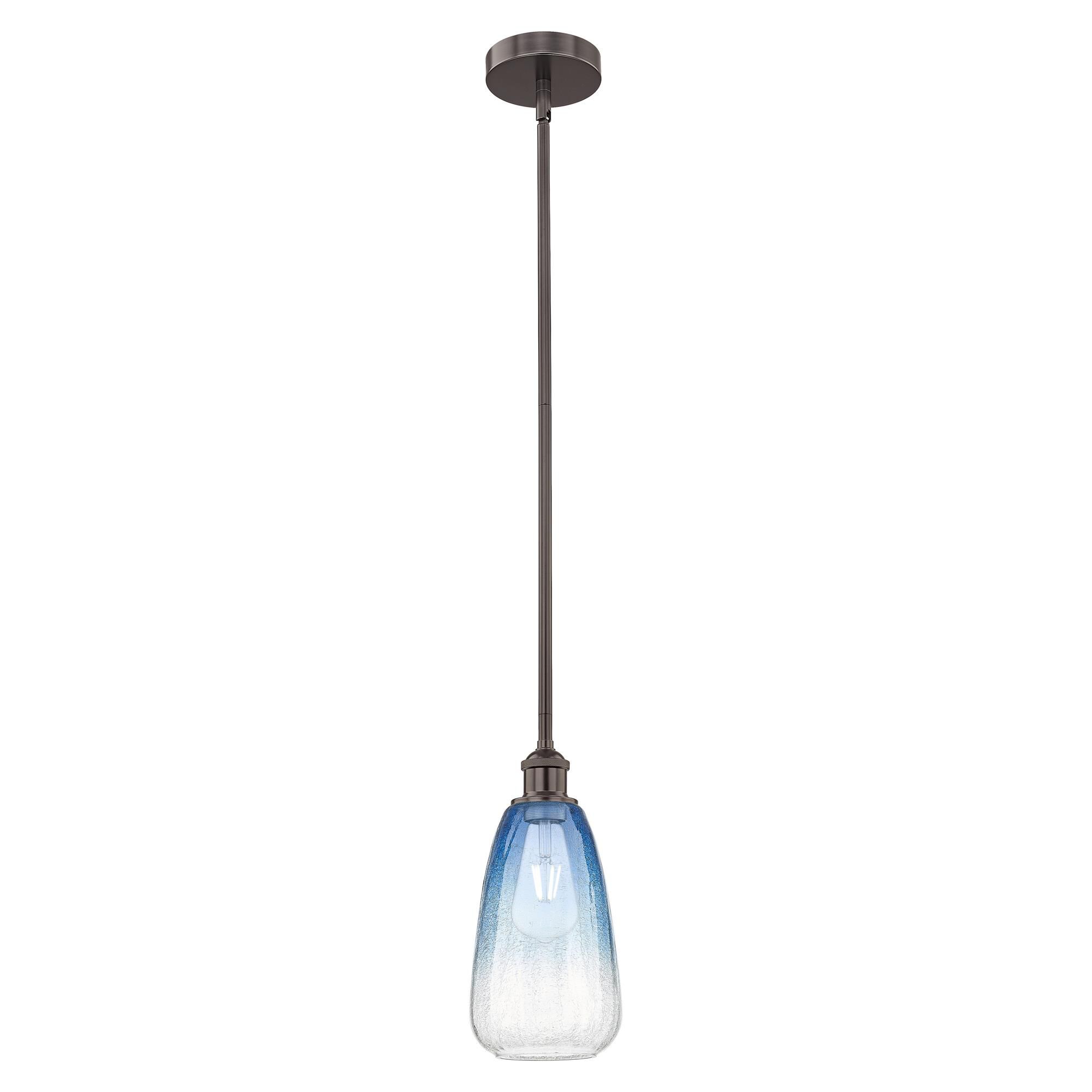 Shown in Oil Rubbed Bronze finish and Sapphire Blue glass