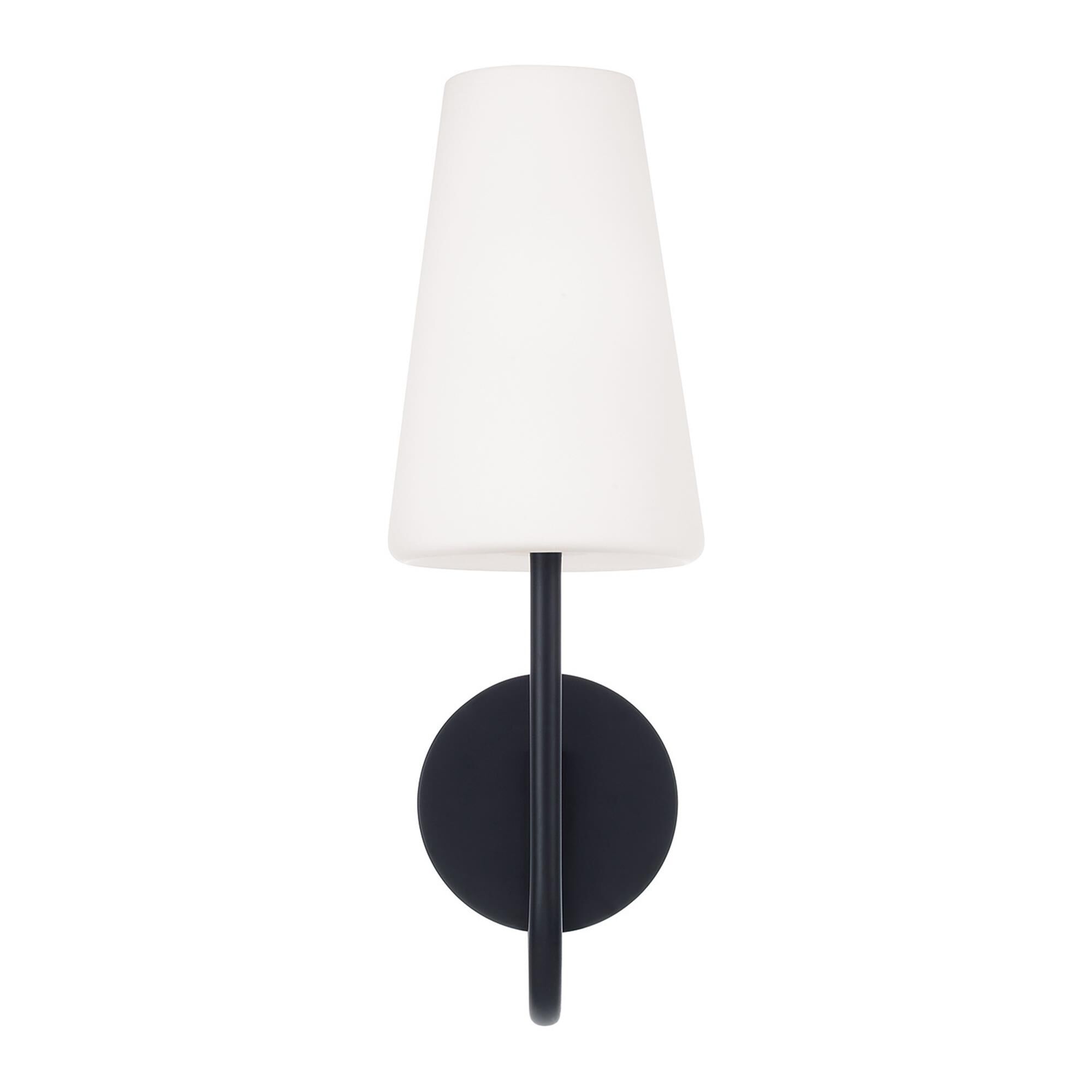 Shown in Matte Black finish and Soft White glass