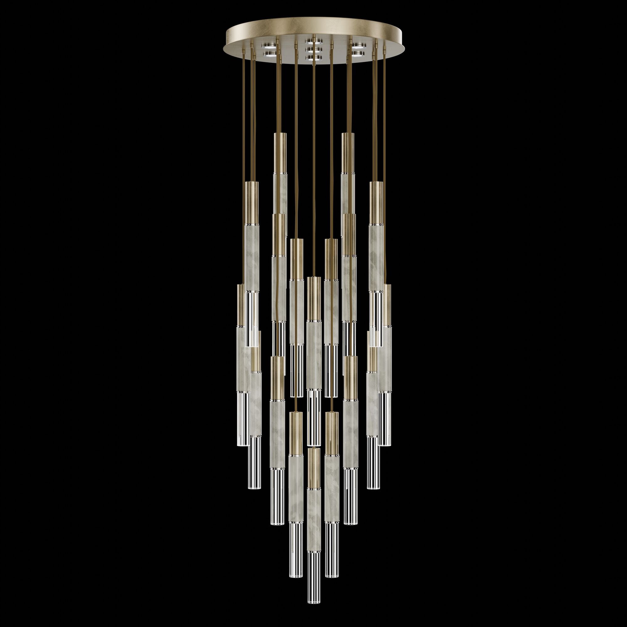 Shown in Gold finish and True crystal and False glass