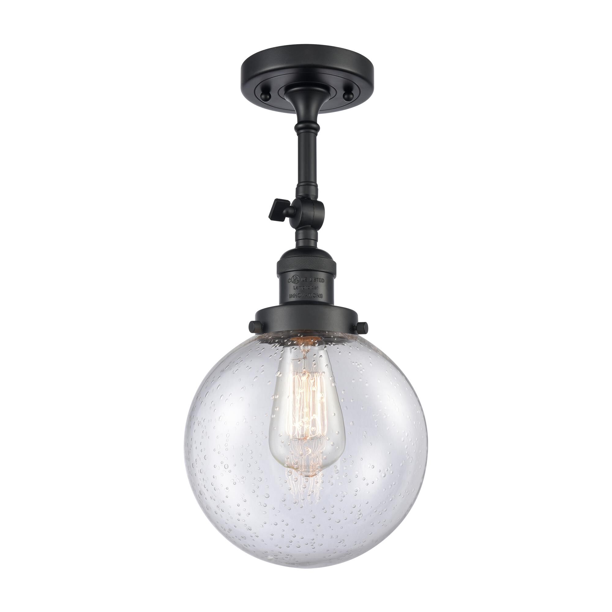 Shown in Matte Black finish and Seedy glass and No Accent accent