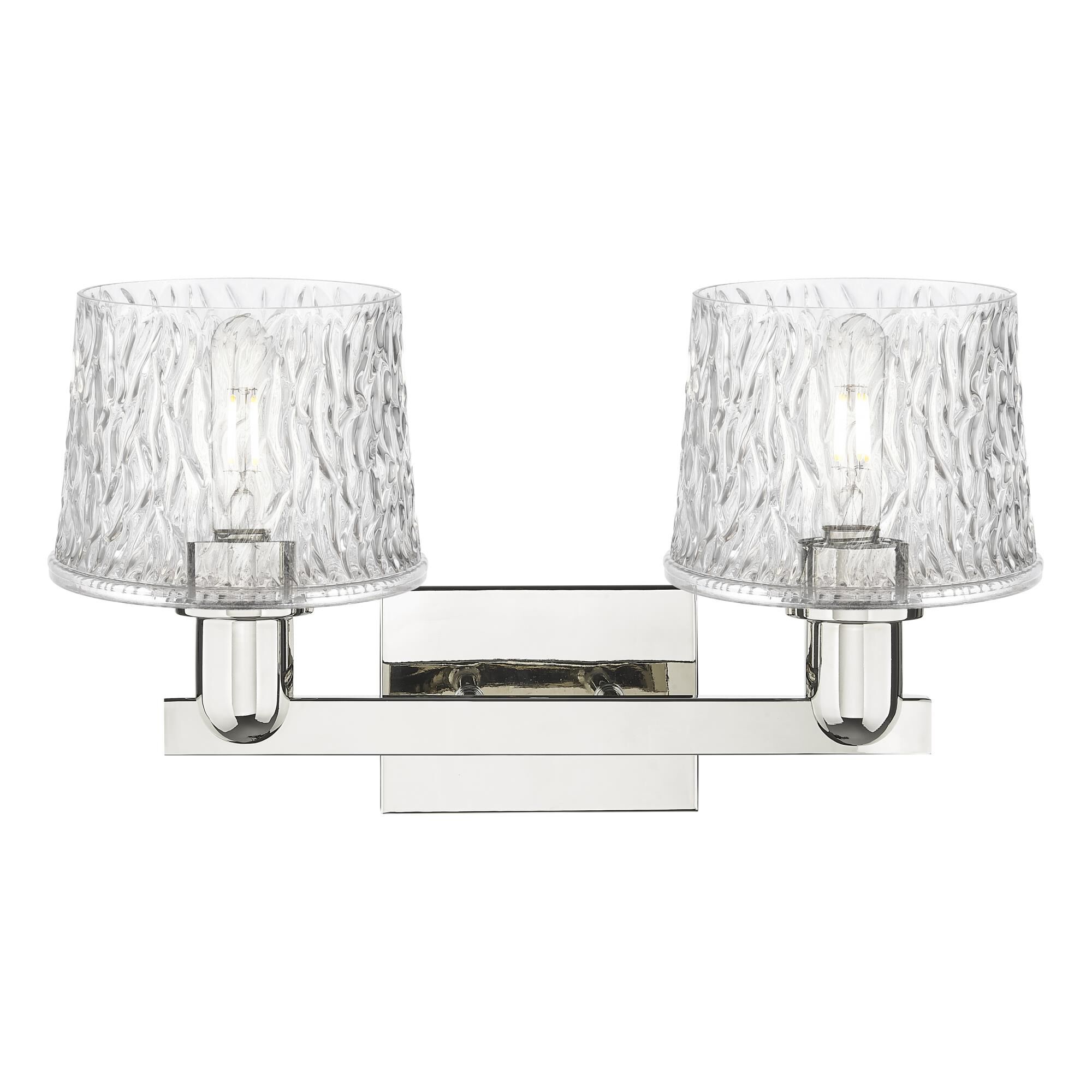 Shown in Polished Nickel finish and Clear glass