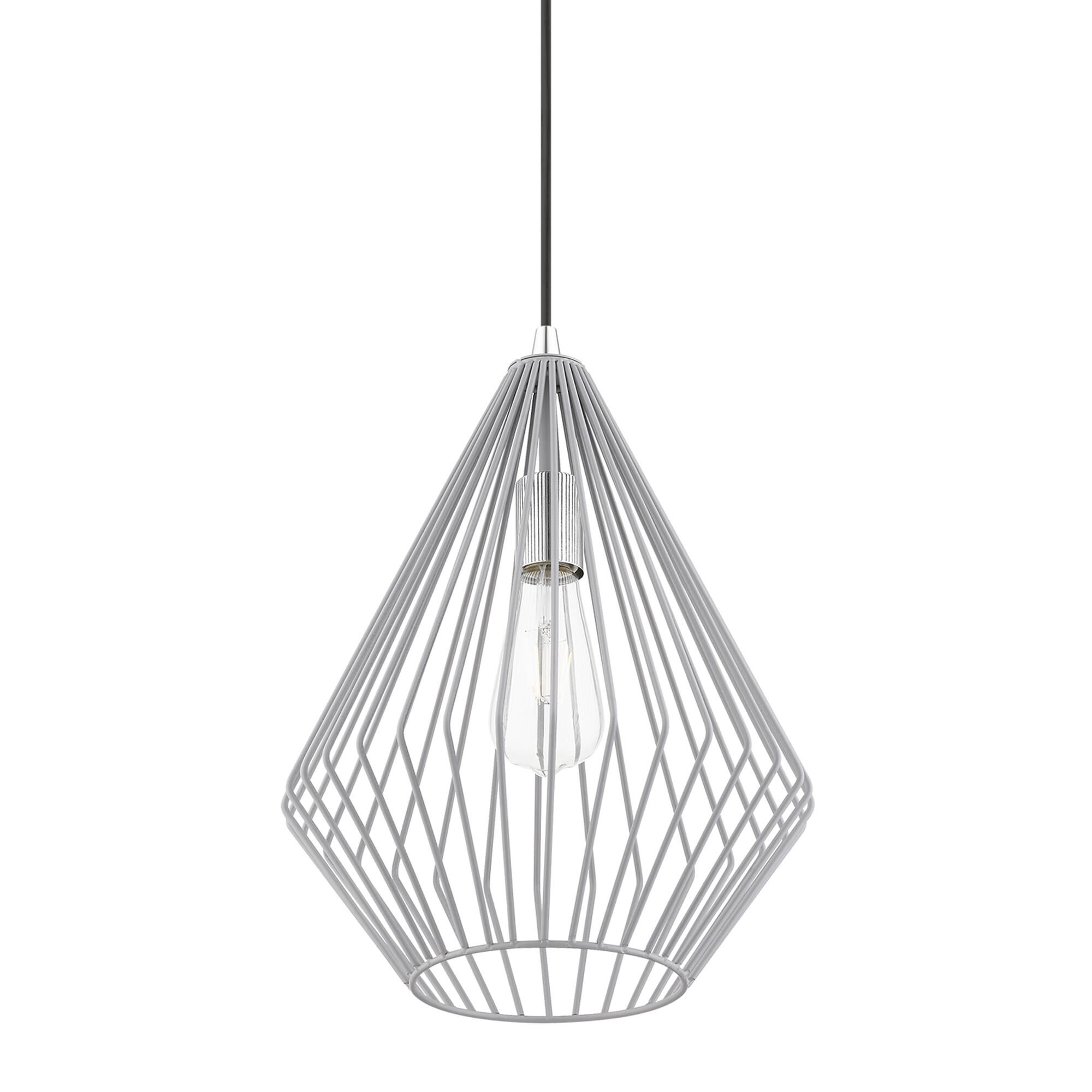Shown in Nordic Gray with Polished Chrome Accents finish and Nordic Gray Metal shade