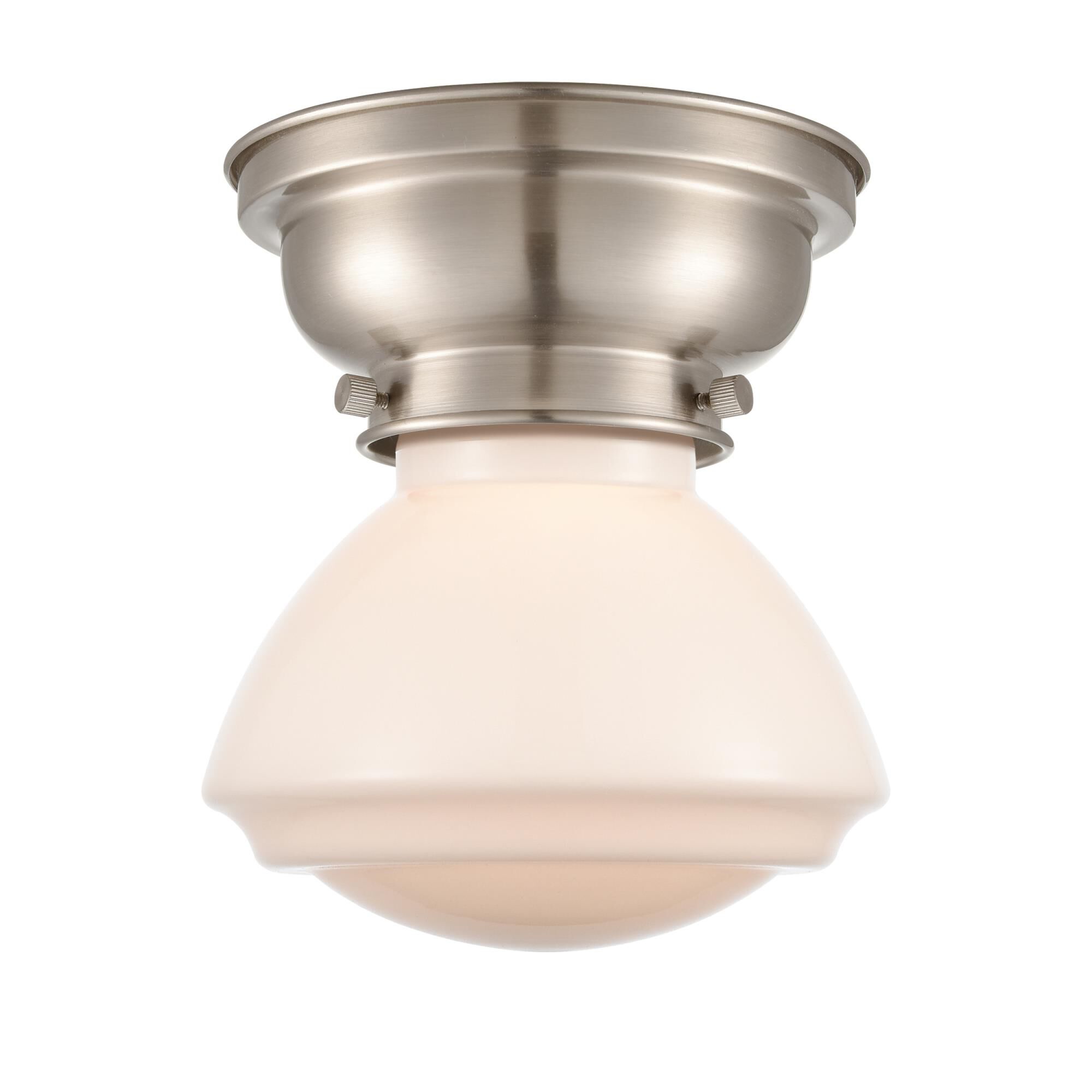 Shown in Brushed Satin Nickel finish and Bell glass and Glass shade