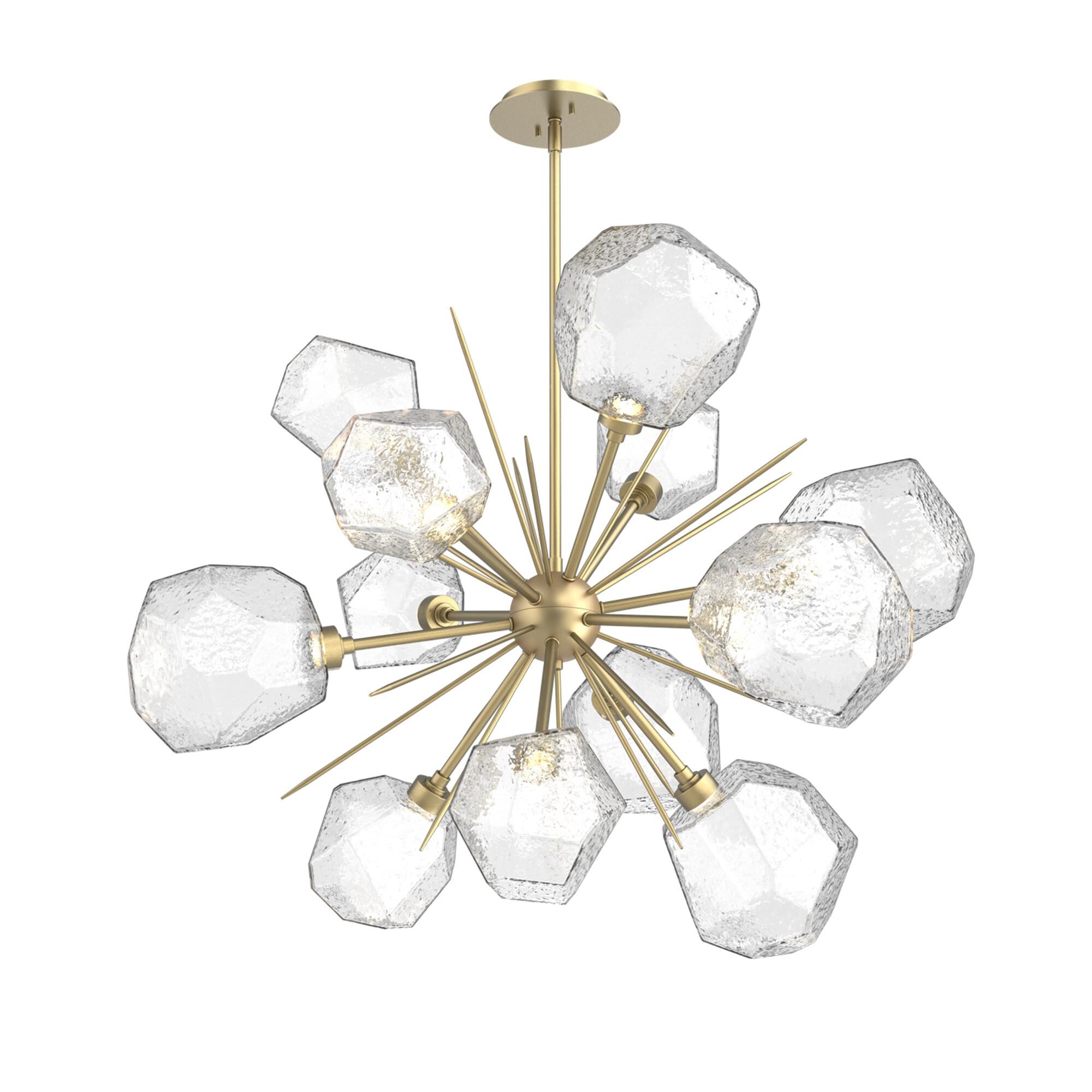 Shown in Gilded Brass finish and Clear glass