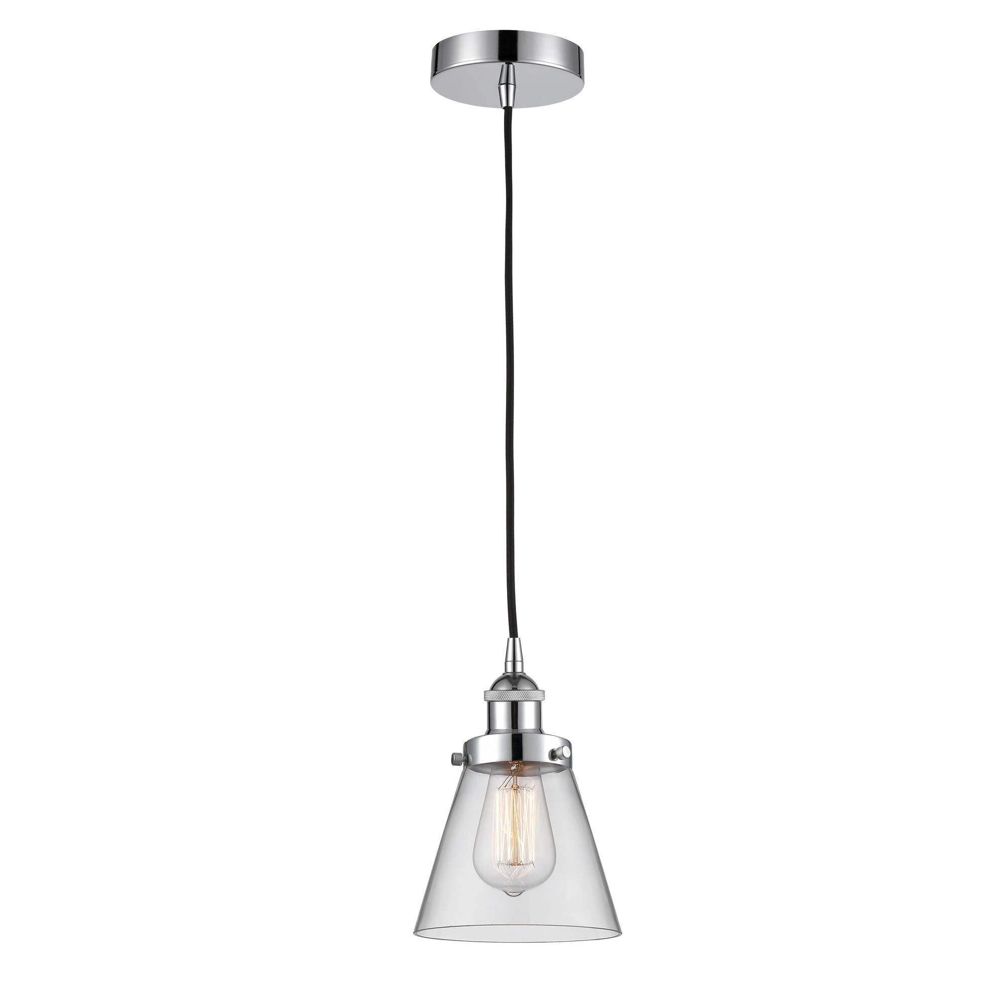 Shown in Polished Chrome finish and Clear Small Cone glass