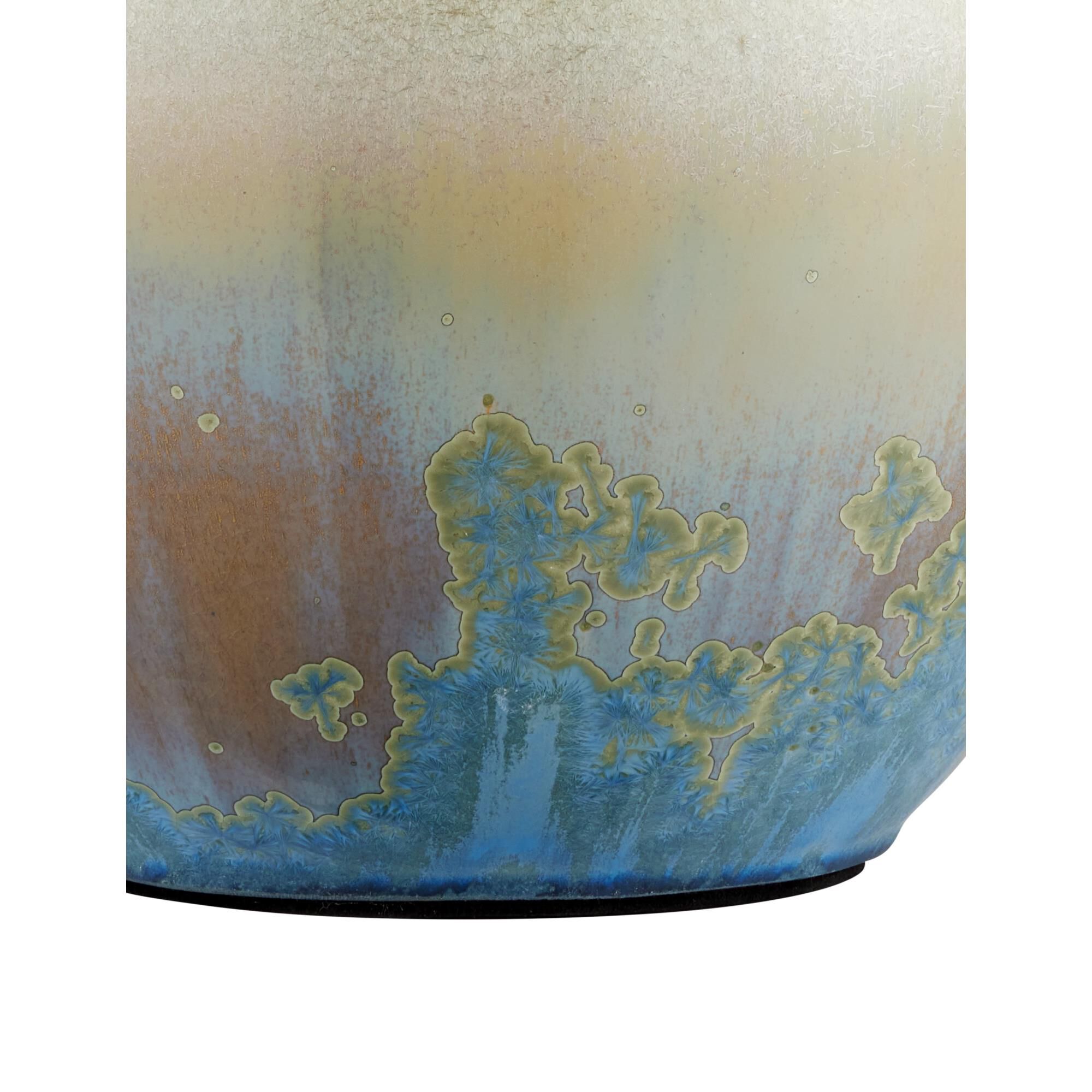 Shown in Yellow and Blue finish and Egg Shell Cotton Linen shade