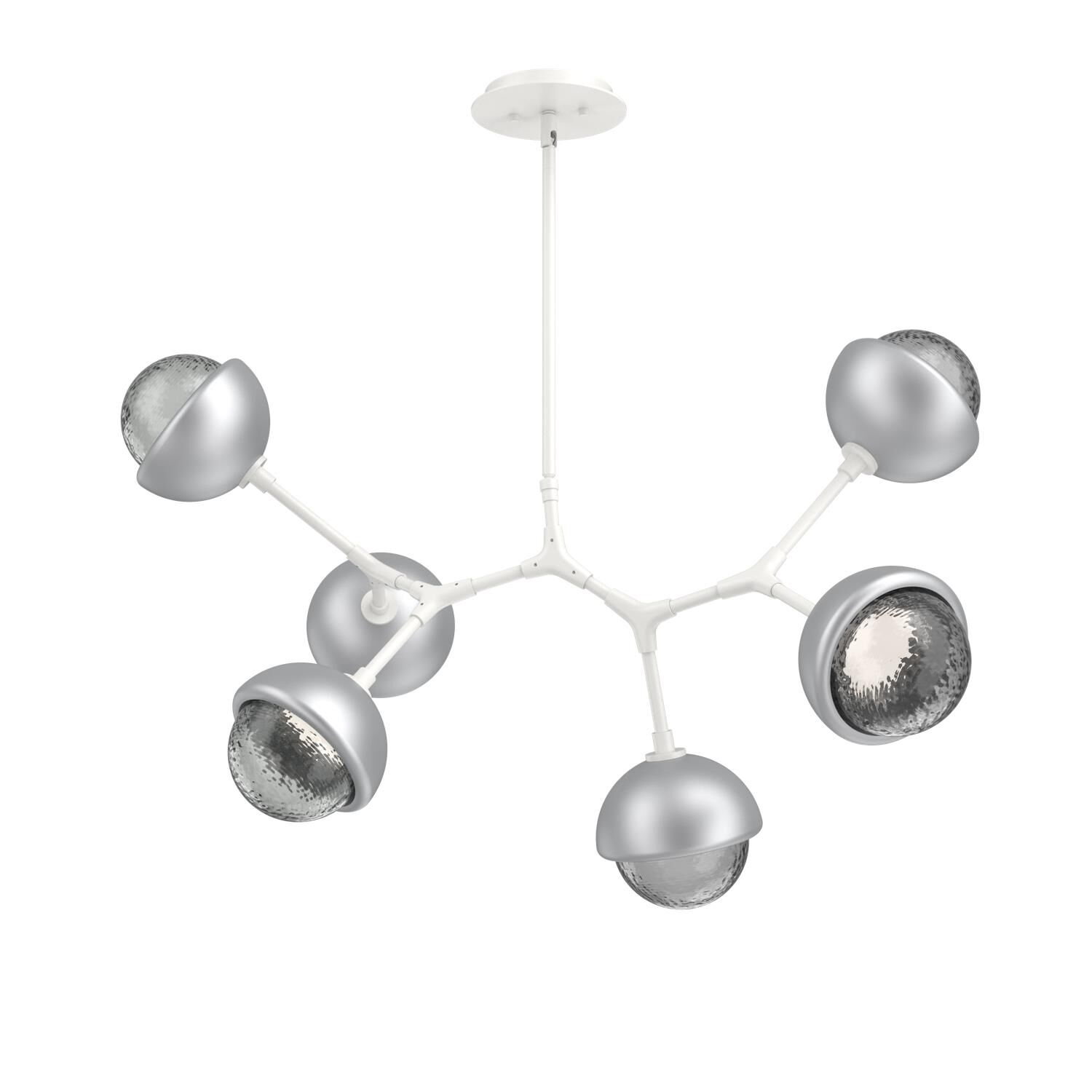 Shown in Salt White finish and Smoke glass and Classic Silver accent