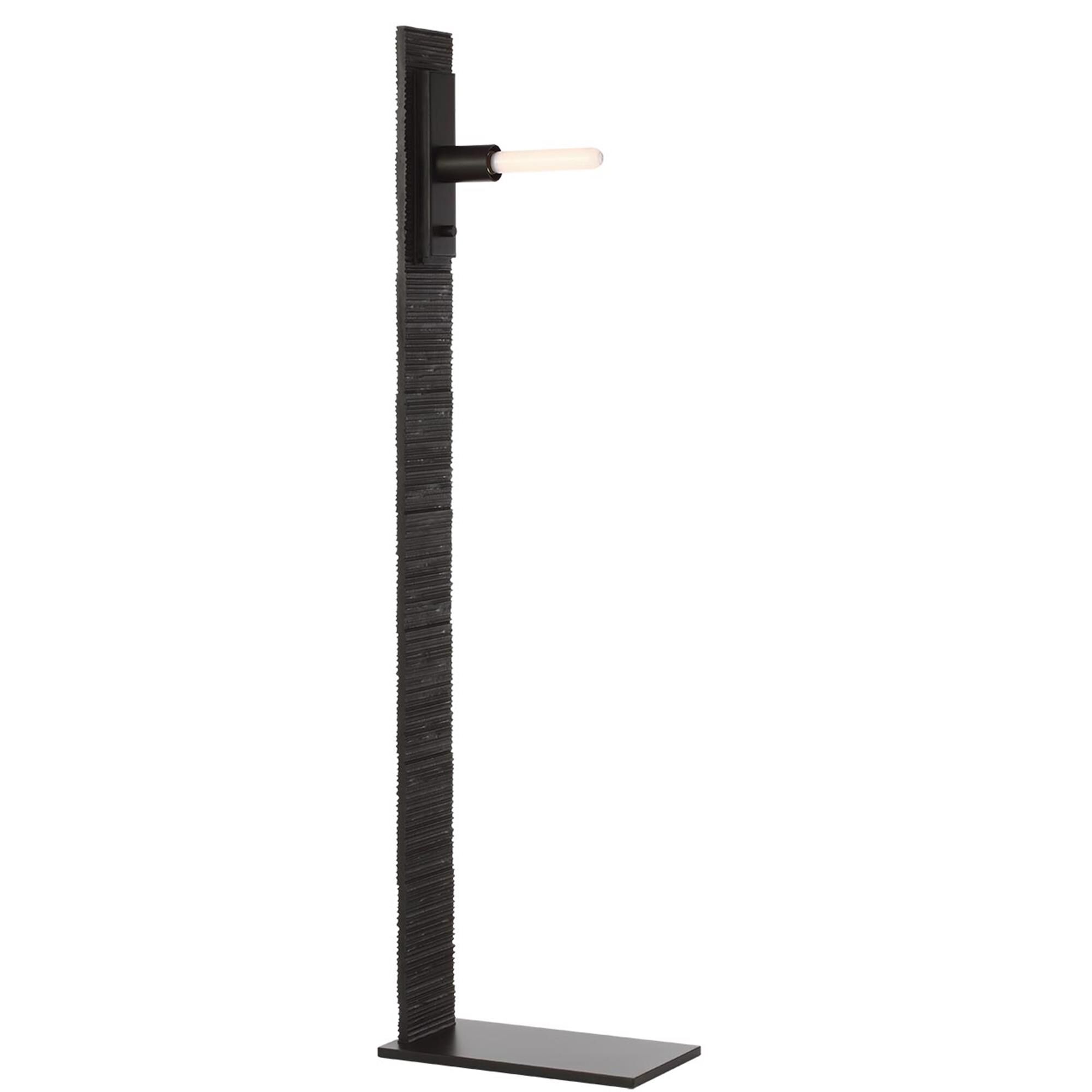 Shown in Ridged Carbon finish and Boucle Rectangle shade