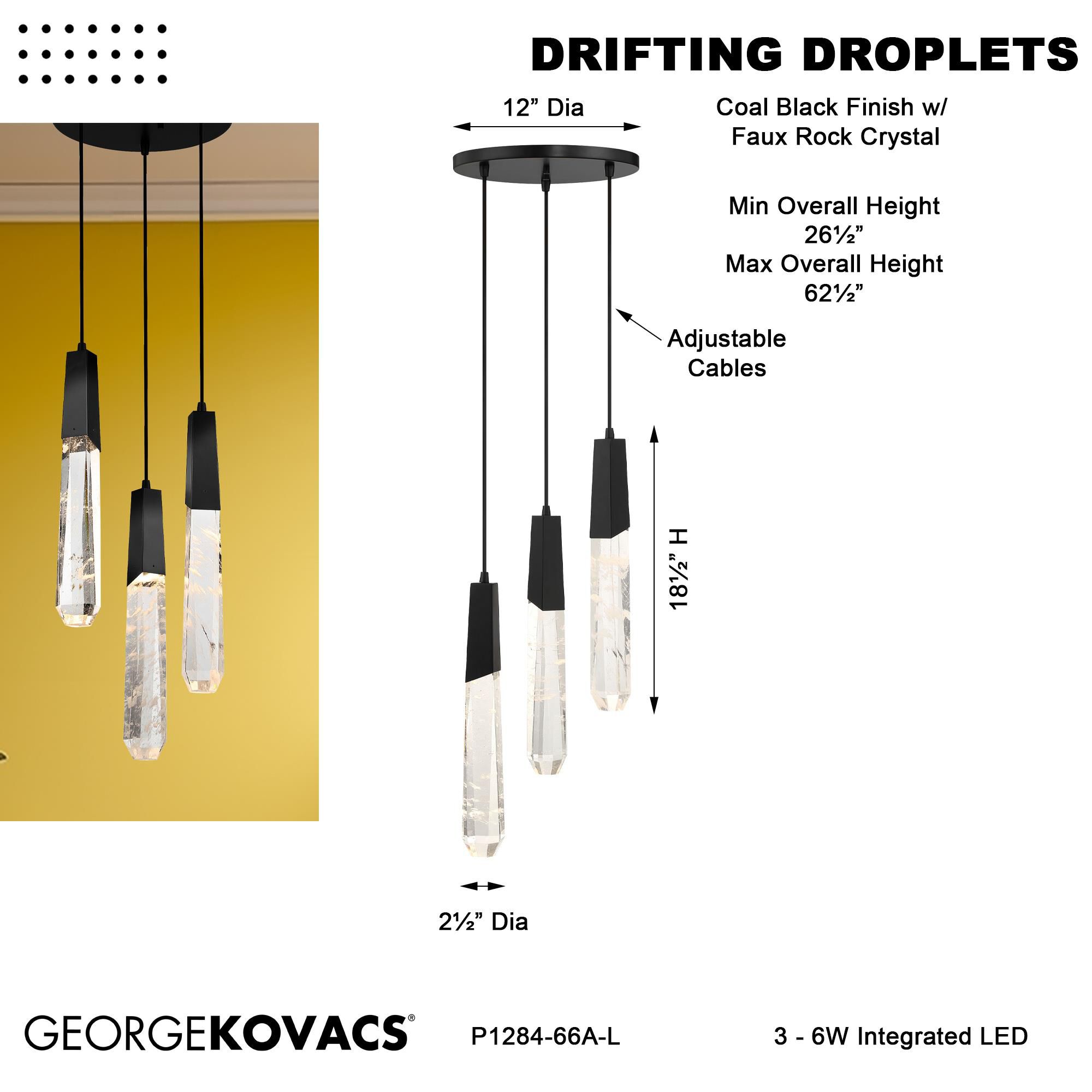 Drifting Droplets Multi Light Pendant by Kovacs