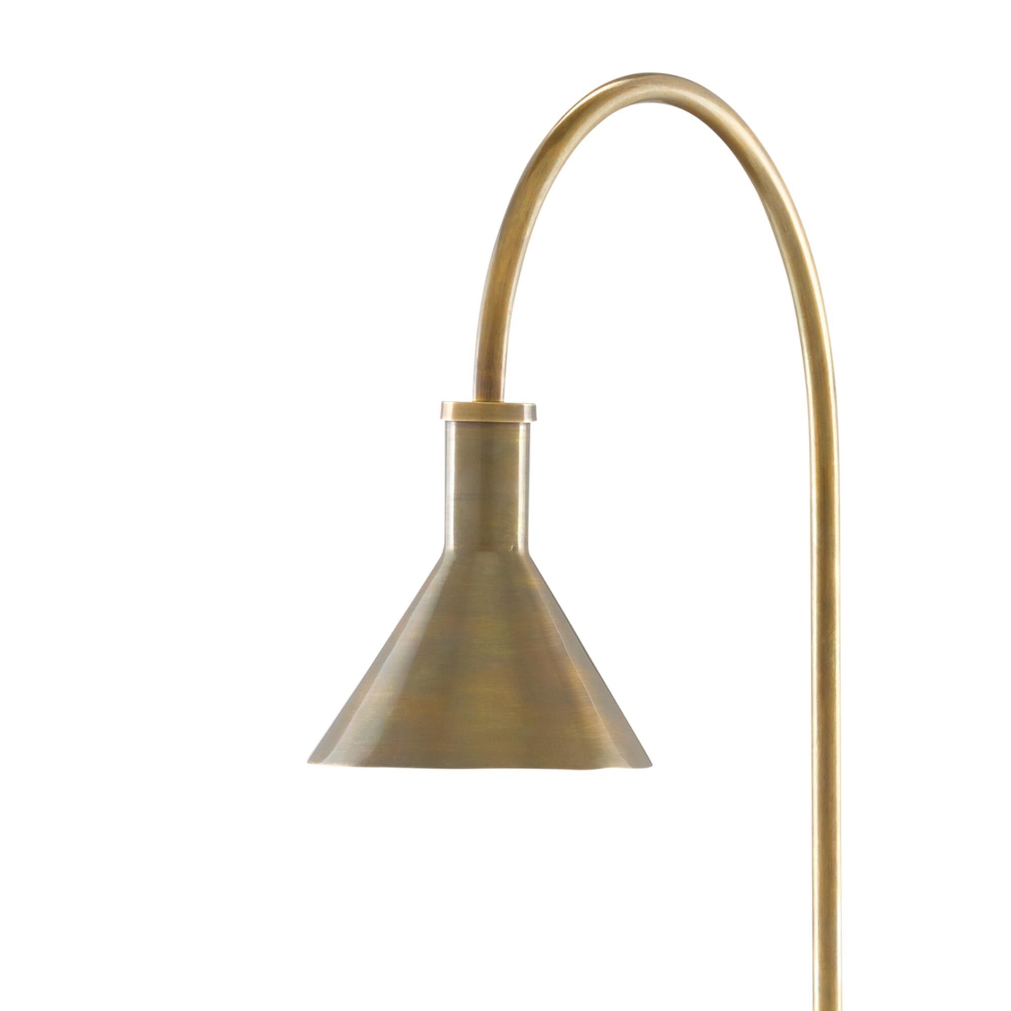 Shown in Vintage Brass - Black finish and Vintage Brass shade
