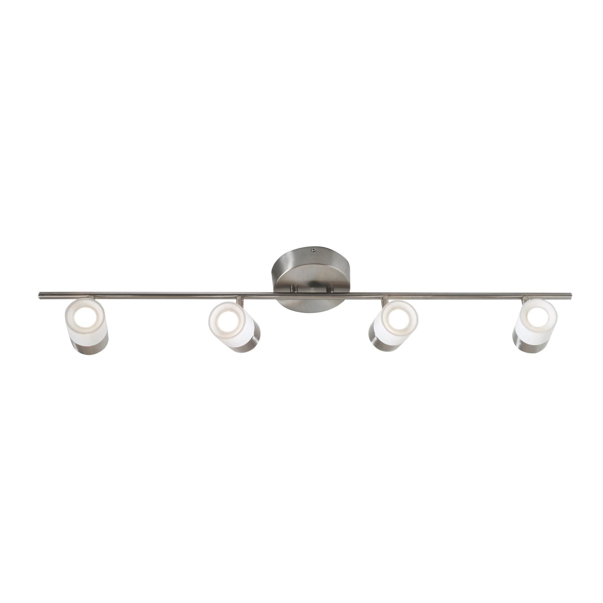 Shown in Satin Nickel, White finish and Frosted Clear glass and No Accent accent