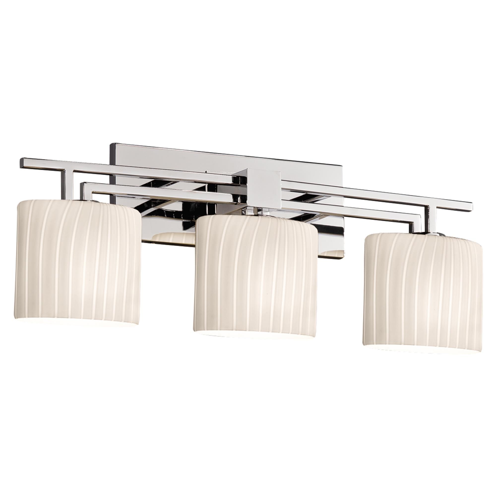 Shown in Polished Chrome finish and Artisan glass and Ribbon shade and Oval accent