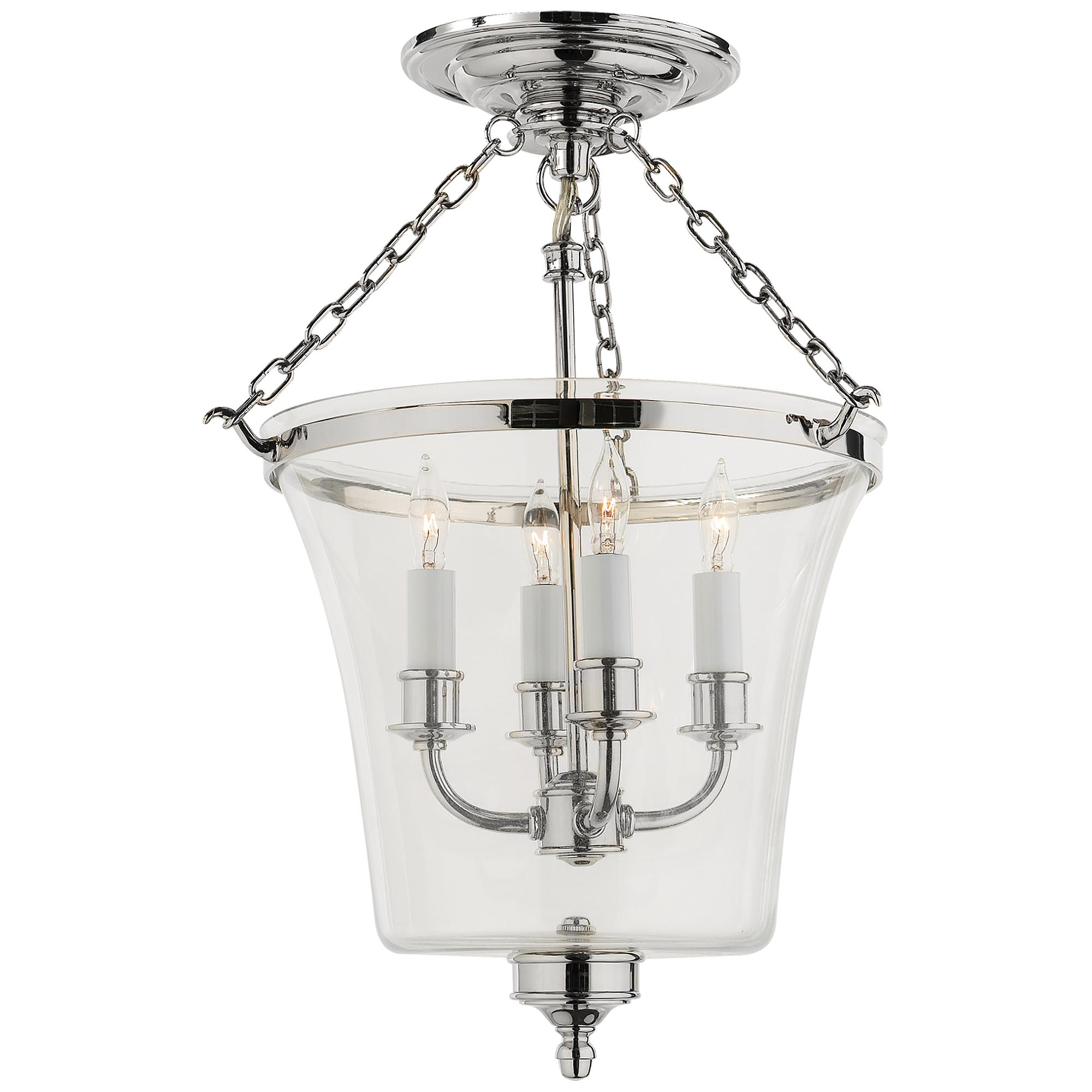 Shown in Polished Nickel finish and Clear glass
