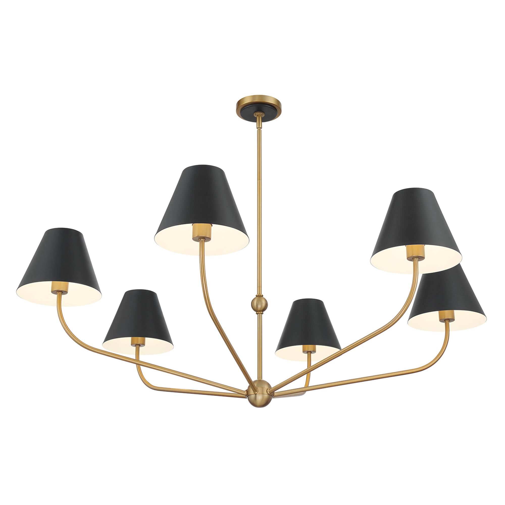 Shown in Vibrant Gold and Matte Black finish and Steel shade