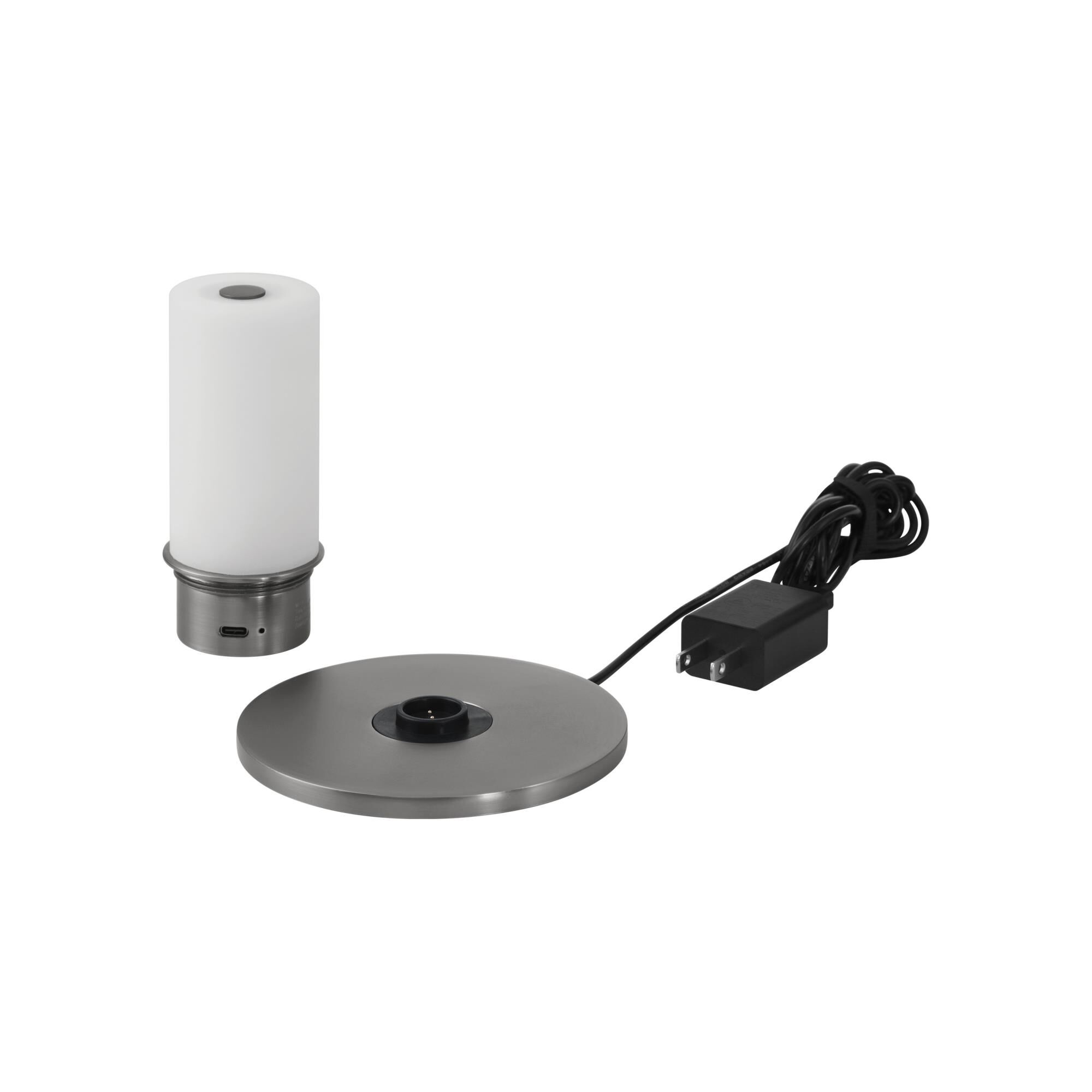 Shown in Brushed Nickel finish and Black Shantung shade