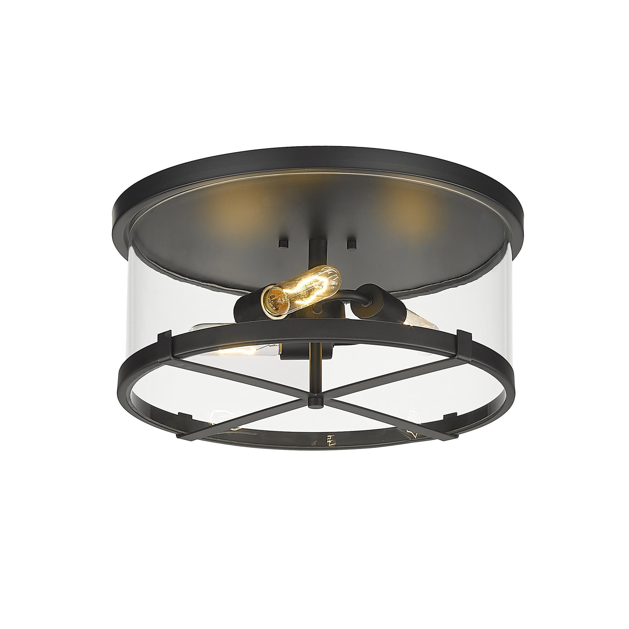 Shown in Matte Black finish and Glass shade