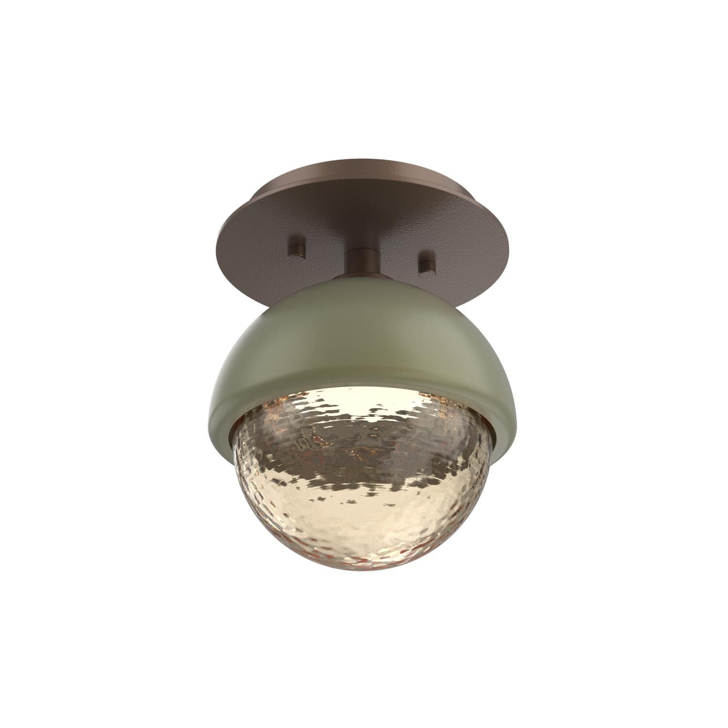 Shown in Burnished Bronze finish and Amber glass and Sage Green accent