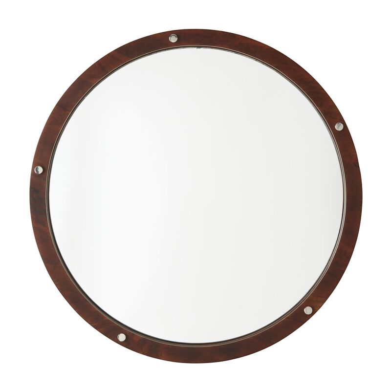 Decorative Wooden Frame Mirror In Dark Wood And Polished Nickel Decorative Mirrors by Capital Lighting Fixture Company