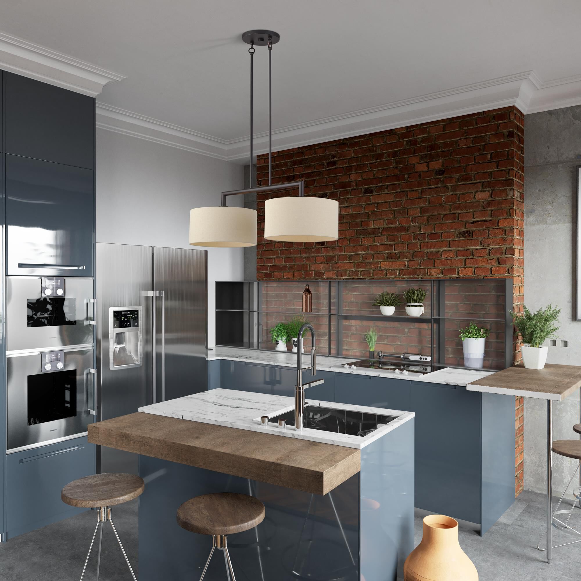 Shown in Bronze finish and Hand Crafted Parchment Color Hardback Fabric shade