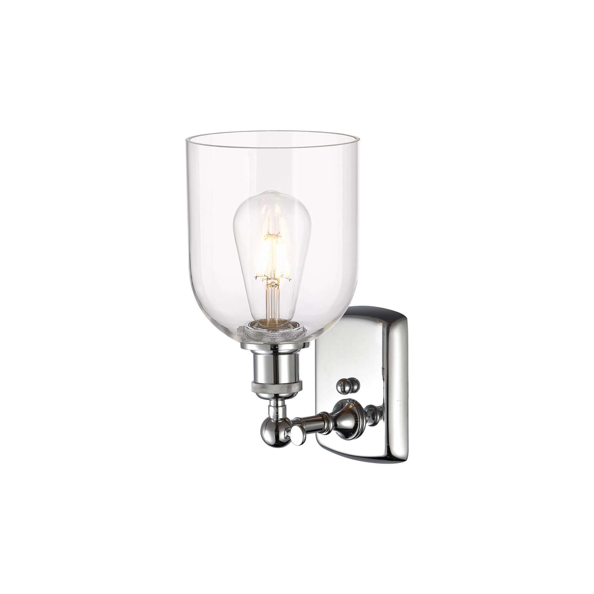 Shown in Polished Chrome finish and Clear glass