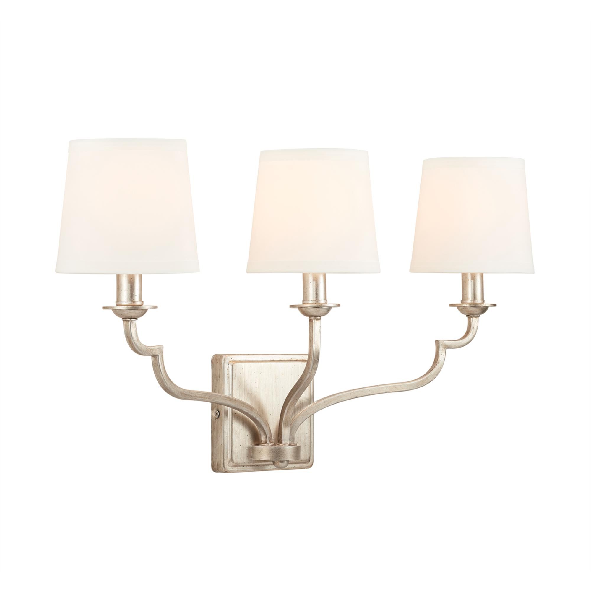 Shown in Winter Gold finish and 698 glass and White Stay-Straight Fabric s shade