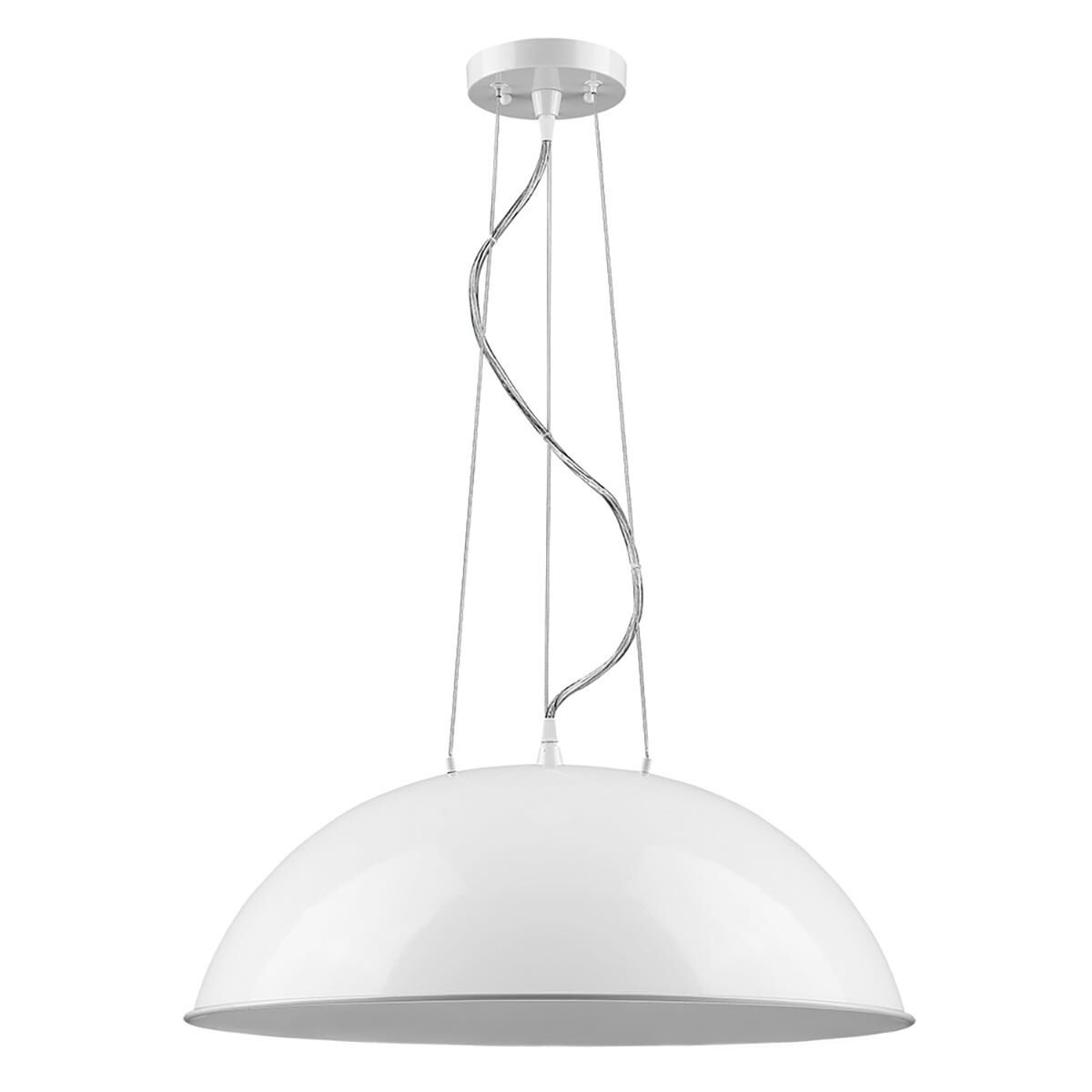 Shown in White finish and White glass and Steel Bowl Shaped shade