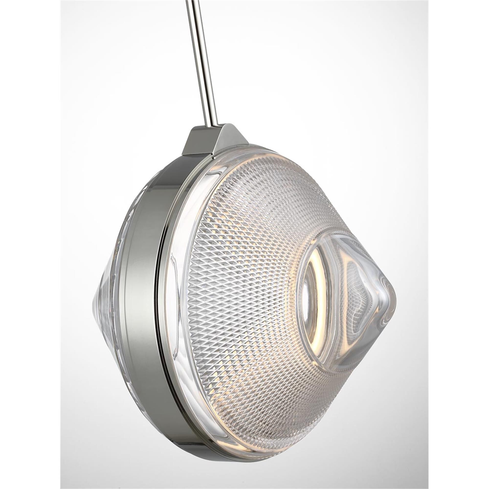 Shown in Polished Nickel finish and Clear crystal