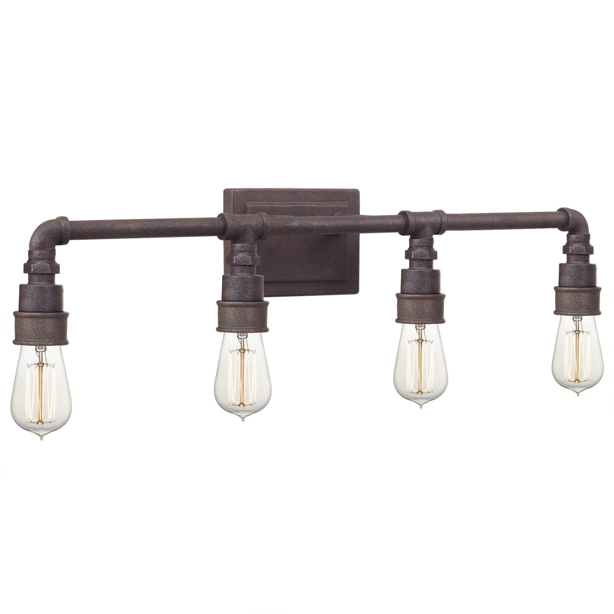Shown in Rustic Black finish and Clear Glass shade