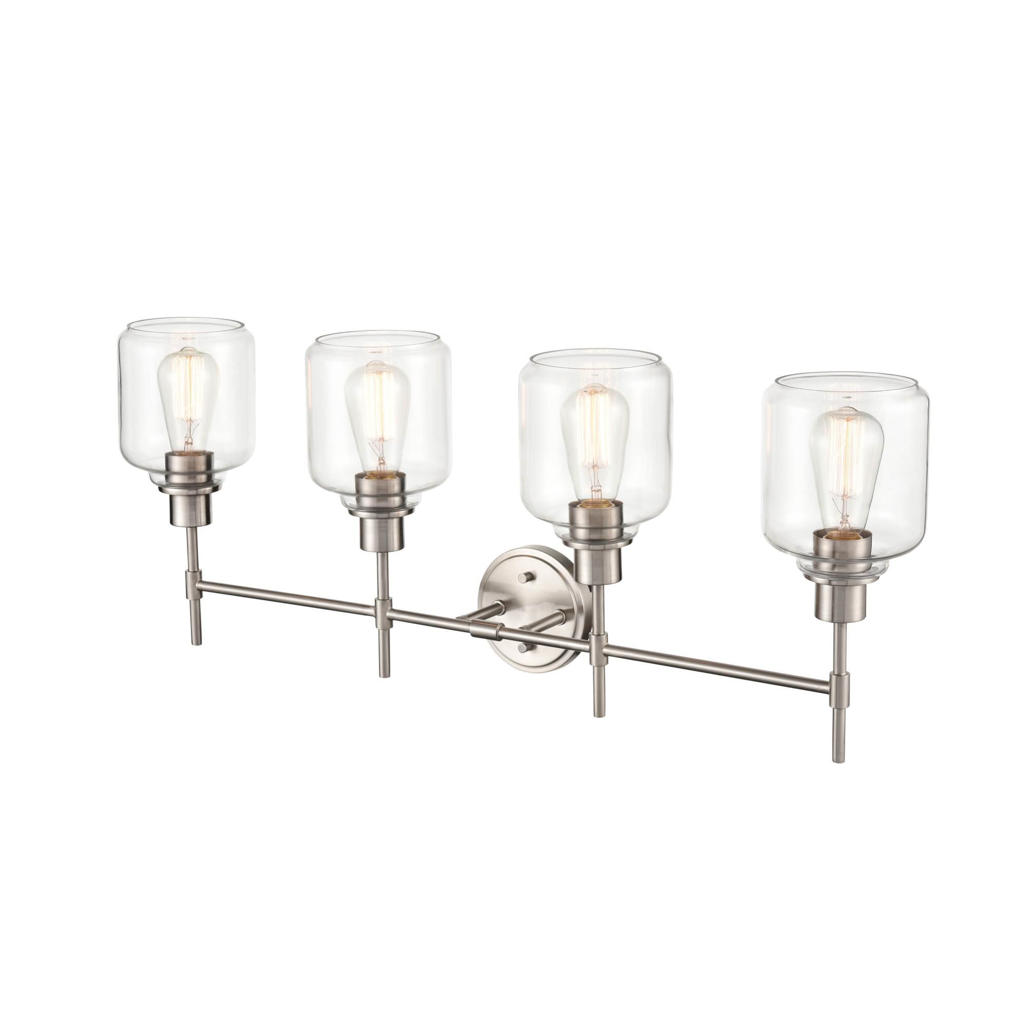 Shown in Satin Nickel finish and Clear glass