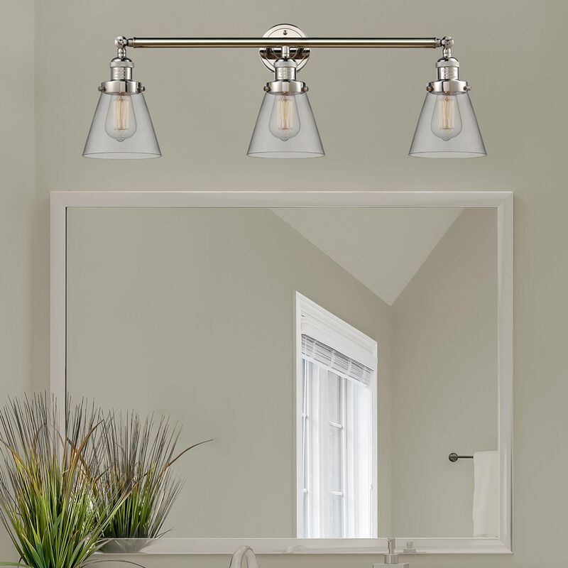 Bruno Marashlian Small Cone 30 Inch 3 Light Bath Vanity Light by Innovations Lighting